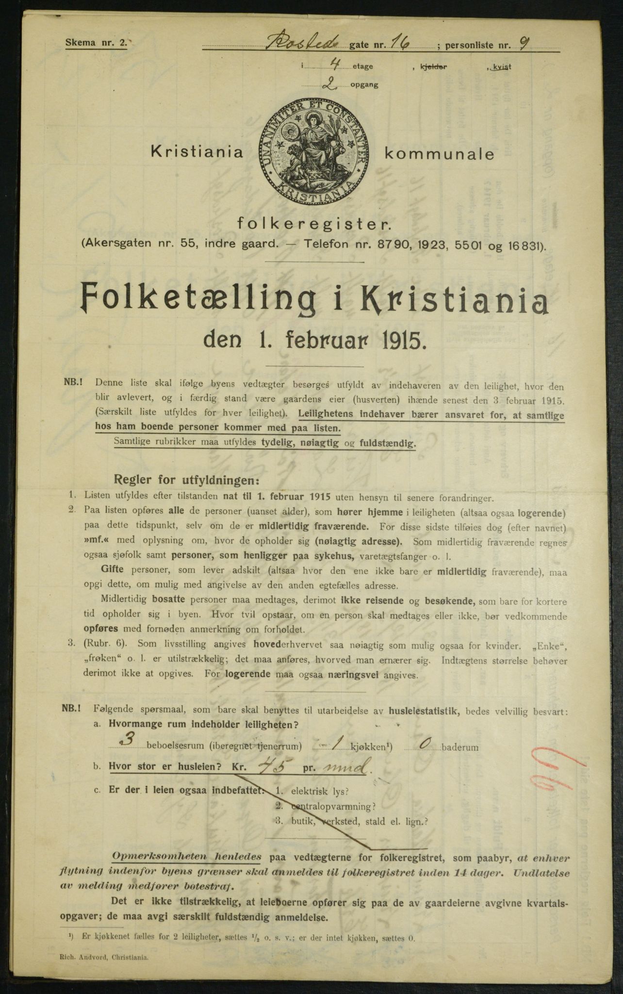 OBA, Municipal Census 1915 for Kristiania, 1915, p. 84200