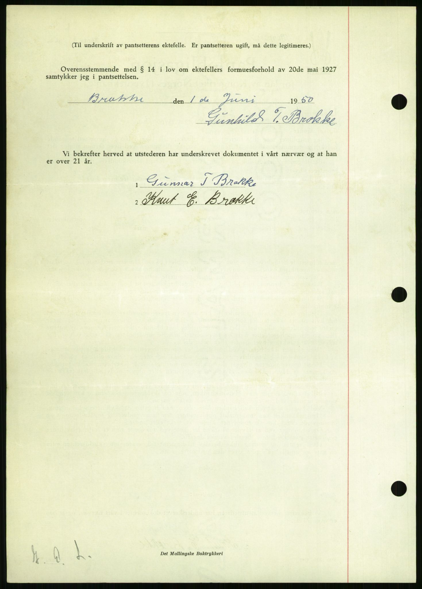 Setesdal sorenskriveri, SAK/1221-0011/G/Gb/L0050: Mortgage book no. B 38, 1949-1952, Diary no: : 193/1950