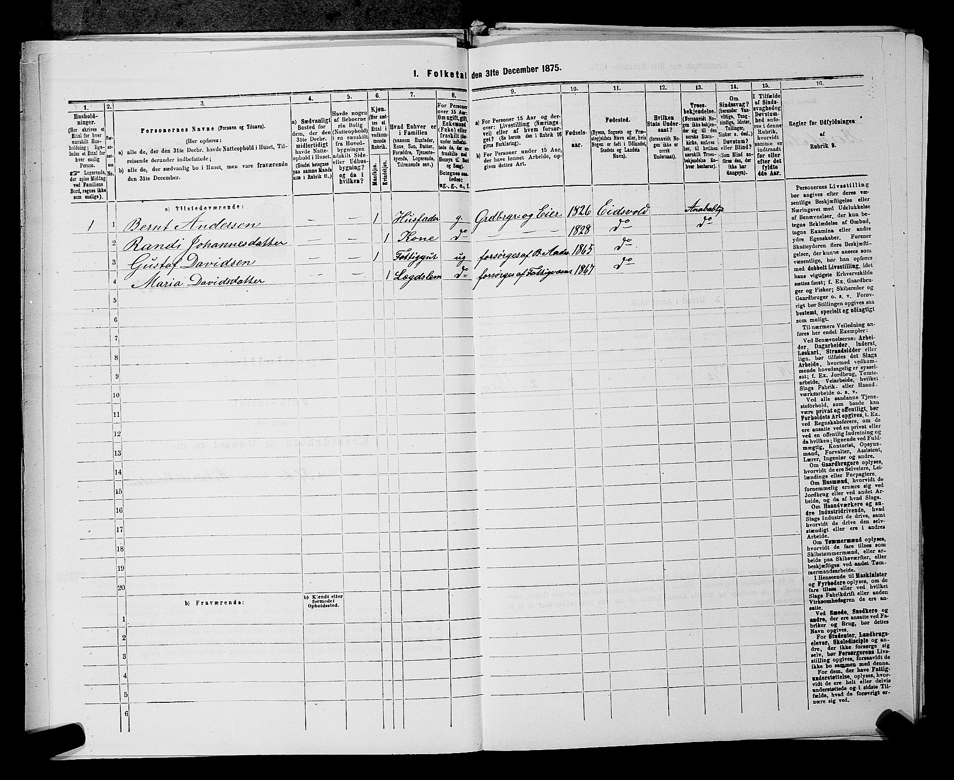 RA, 1875 census for 0237P Eidsvoll, 1875, p. 424