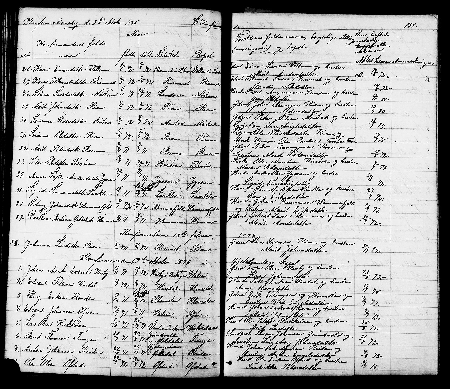 Ministerialprotokoller, klokkerbøker og fødselsregistre - Sør-Trøndelag, SAT/A-1456/665/L0777: Parish register (copy) no. 665C02, 1867-1915, p. 188