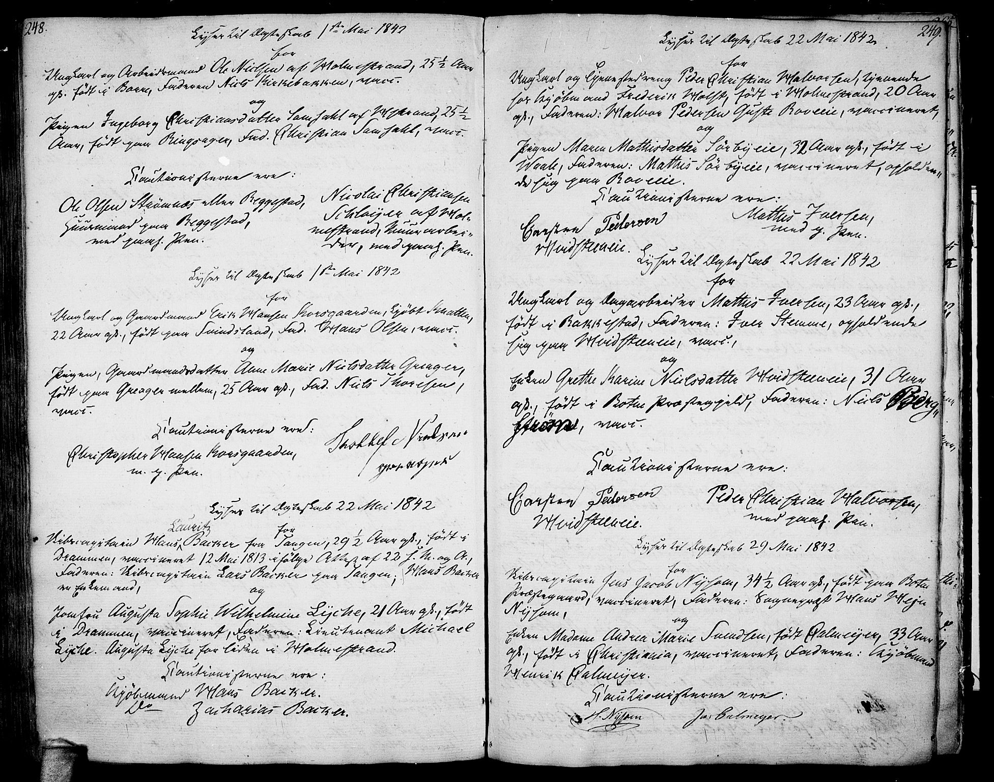 Botne kirkebøker, AV/SAKO-A-340/F/Fa/L0003: Parish register (official) no. I 3 /1, 1792-1844, p. 248-249