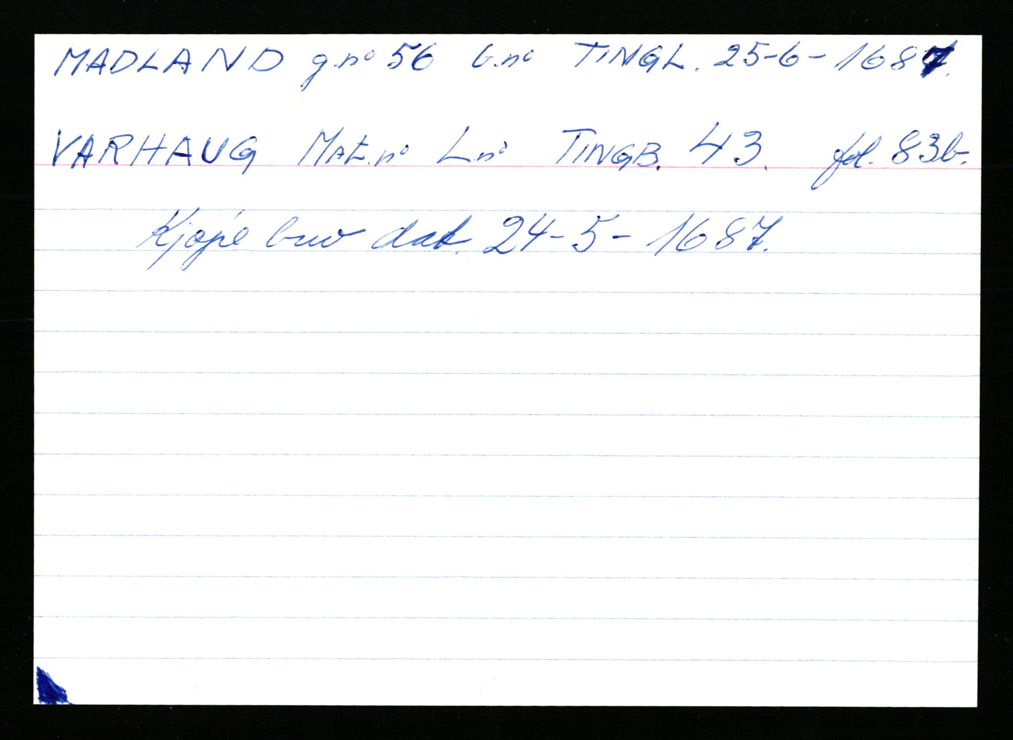 Statsarkivet i Stavanger, AV/SAST-A-101971/03/Y/Ym/L0037: Åstedskort sortert etter gårdsnavn: Lædre - Mauland, 1600-1950, p. 218