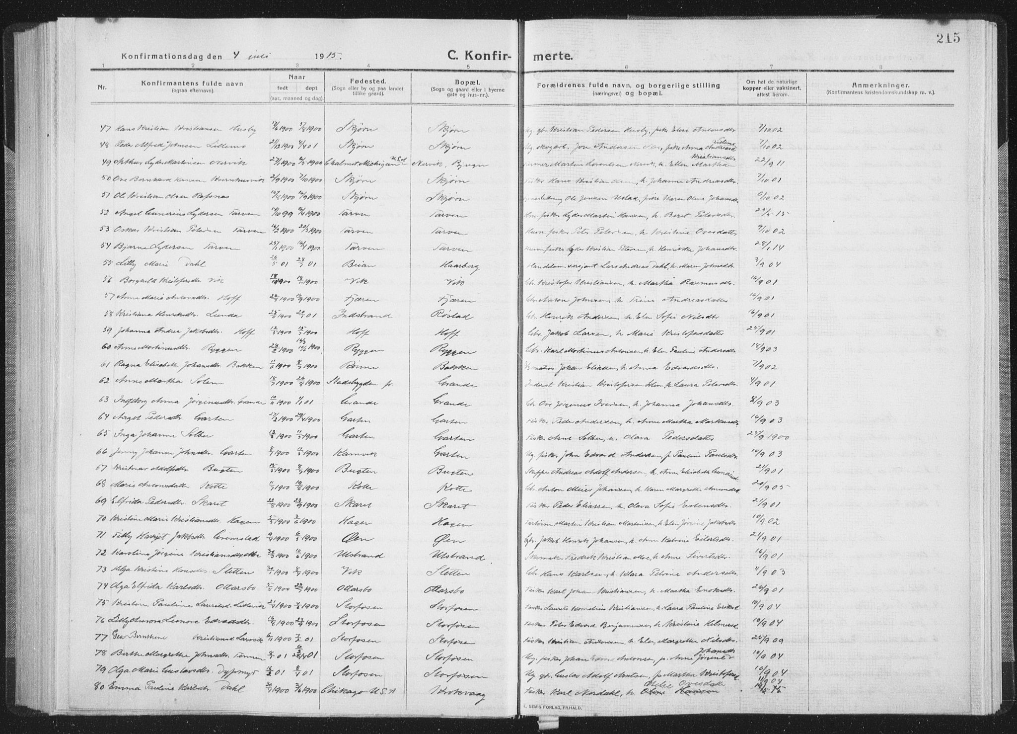Ministerialprotokoller, klokkerbøker og fødselsregistre - Sør-Trøndelag, SAT/A-1456/659/L0747: Parish register (copy) no. 659C04, 1913-1938, p. 215