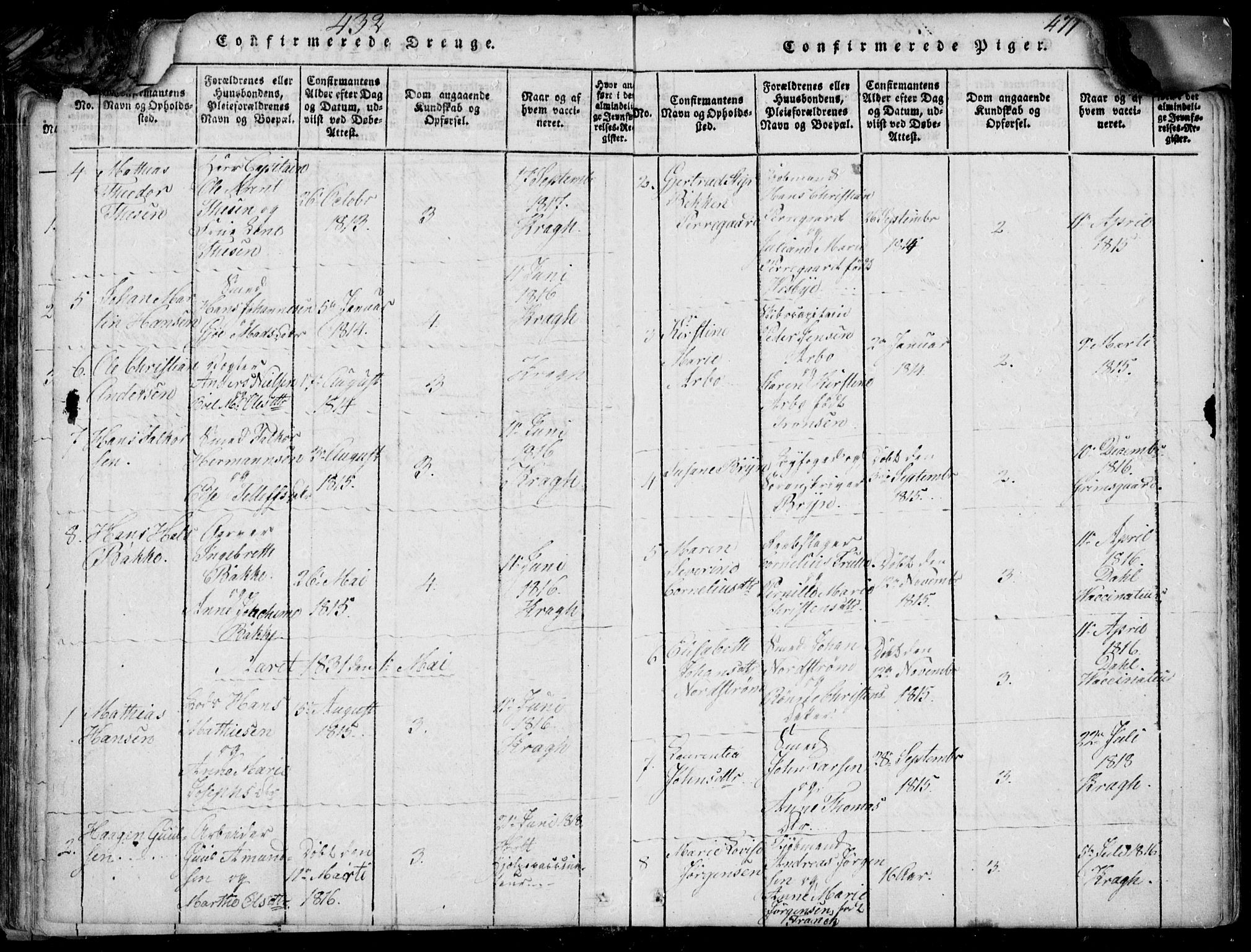 Larvik kirkebøker, SAKO/A-352/F/Fb/L0002: Parish register (official) no. II 2, 1818-1842, p. 432-433