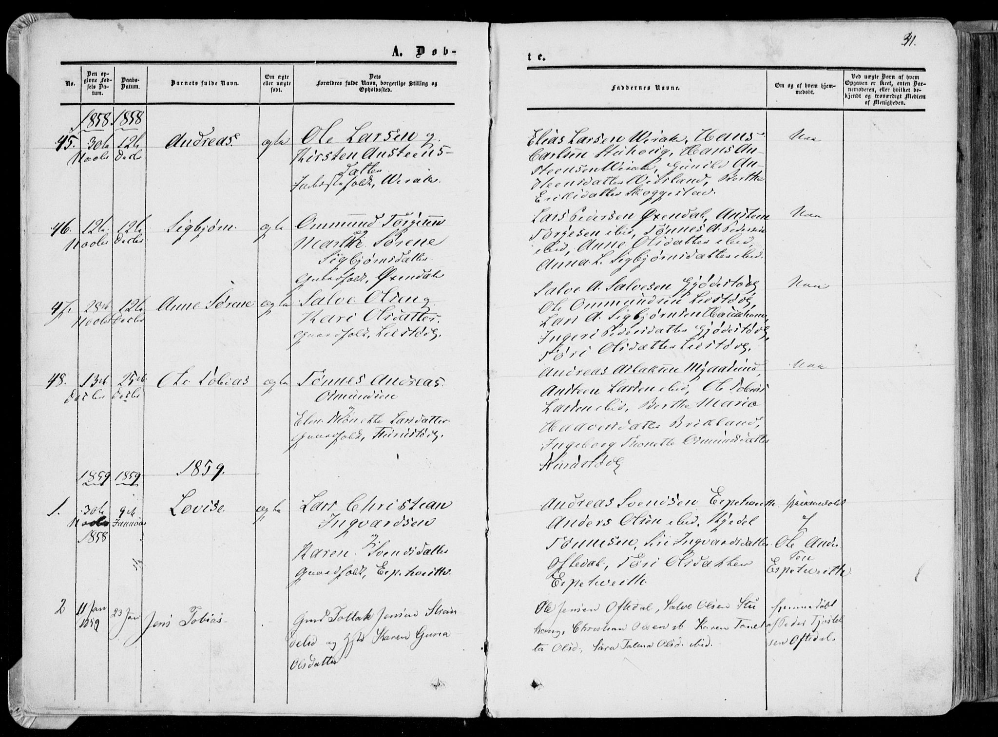 Bakke sokneprestkontor, AV/SAK-1111-0002/F/Fa/Faa/L0006: Parish register (official) no. A 6, 1855-1877, p. 31