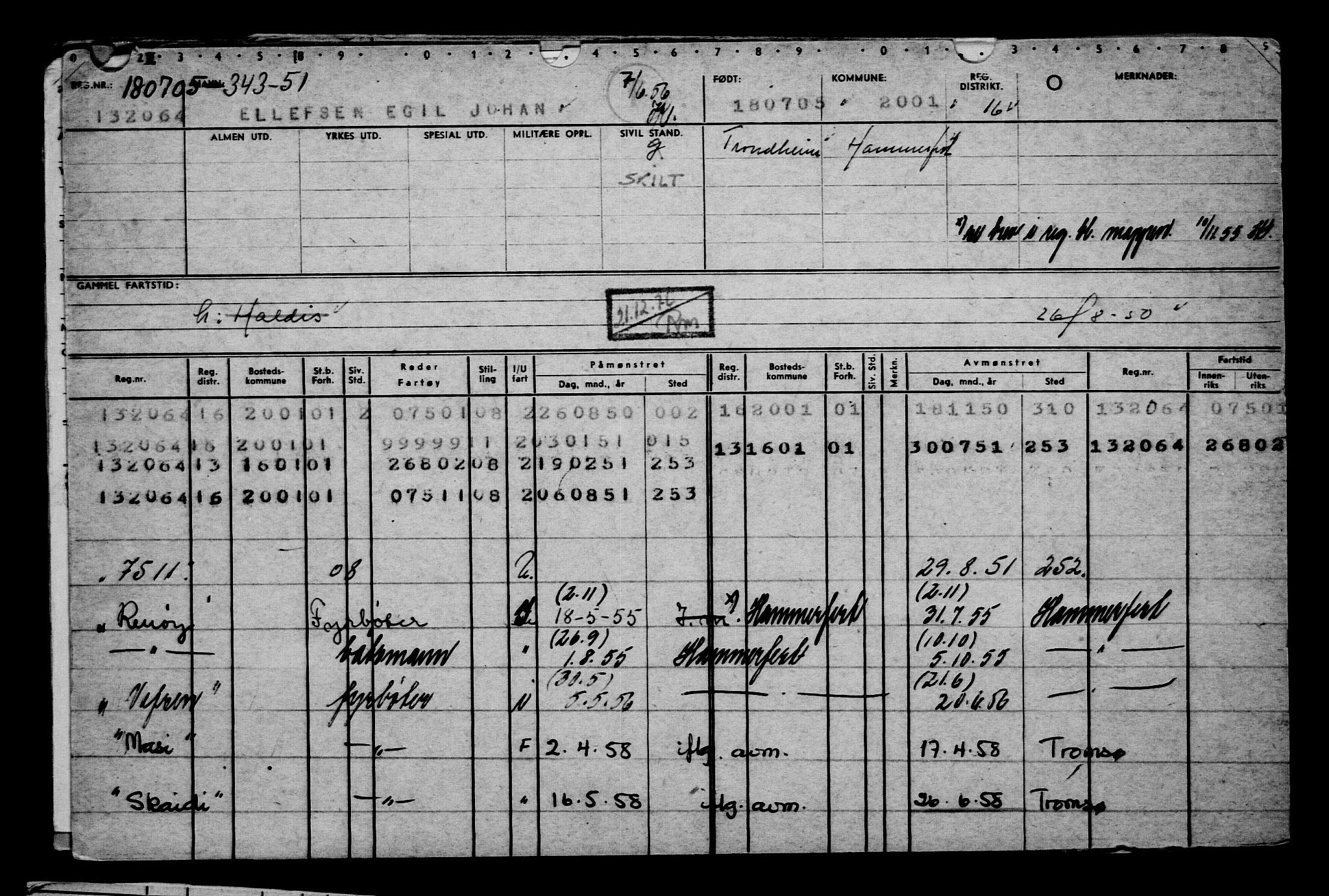 Direktoratet for sjømenn, RA/S-3545/G/Gb/L0060: Hovedkort, 1905, p. 206