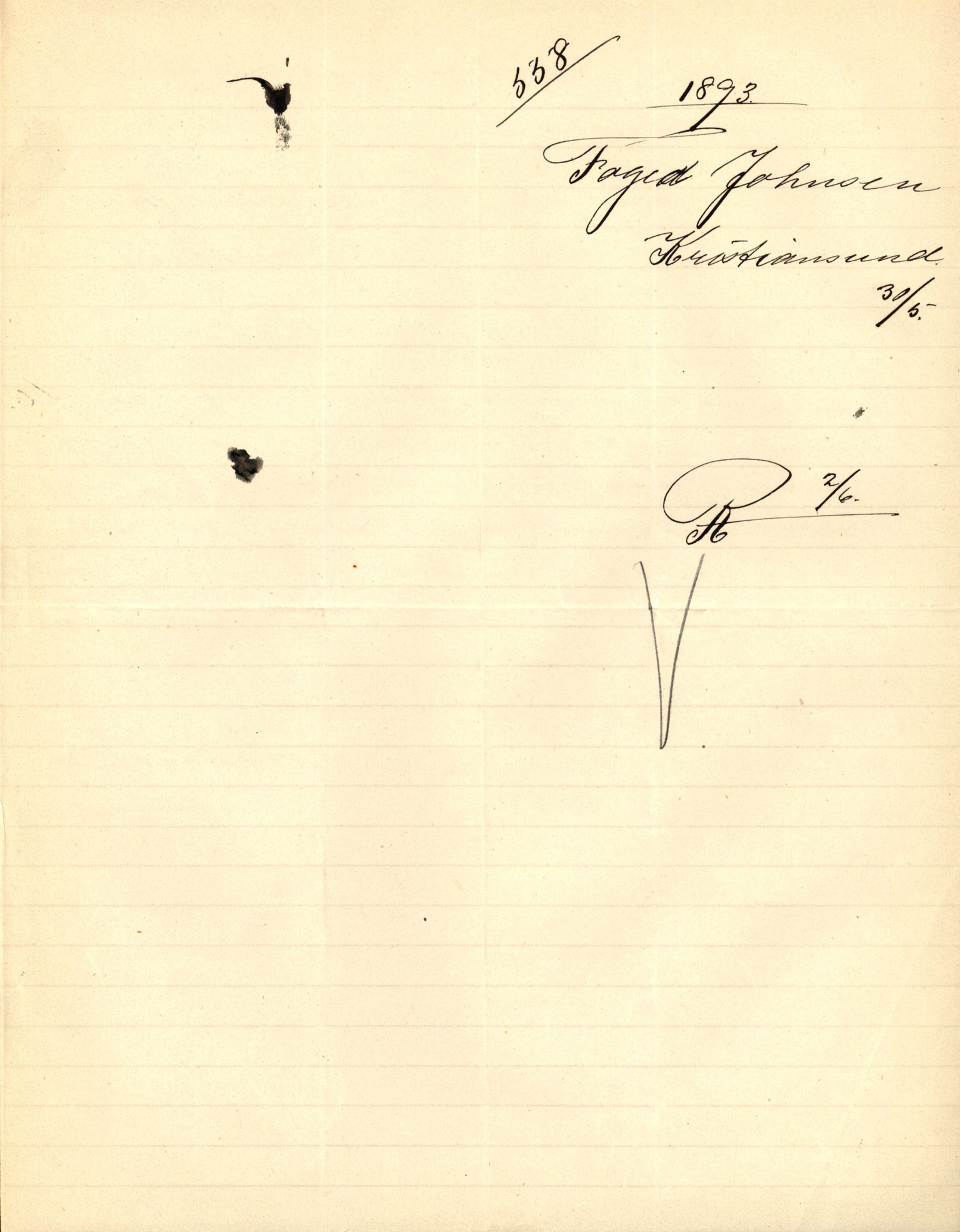 Pa 63 - Østlandske skibsassuranceforening, VEMU/A-1079/G/Ga/L0028/0002: Havaridokumenter / Marie, Favorit, Tabor, Sylphiden, Berthel, America, 1892, p. 3