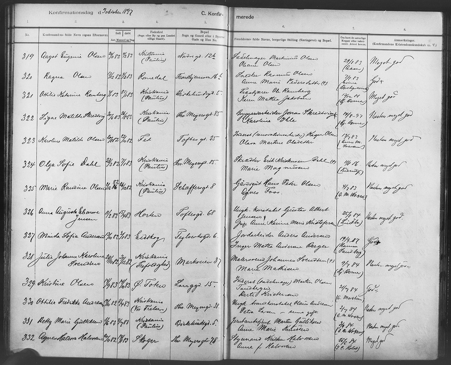 Paulus prestekontor Kirkebøker, AV/SAO-A-10871/F/Fa/L0007: Parish register (official) no. 7, 1897-1915