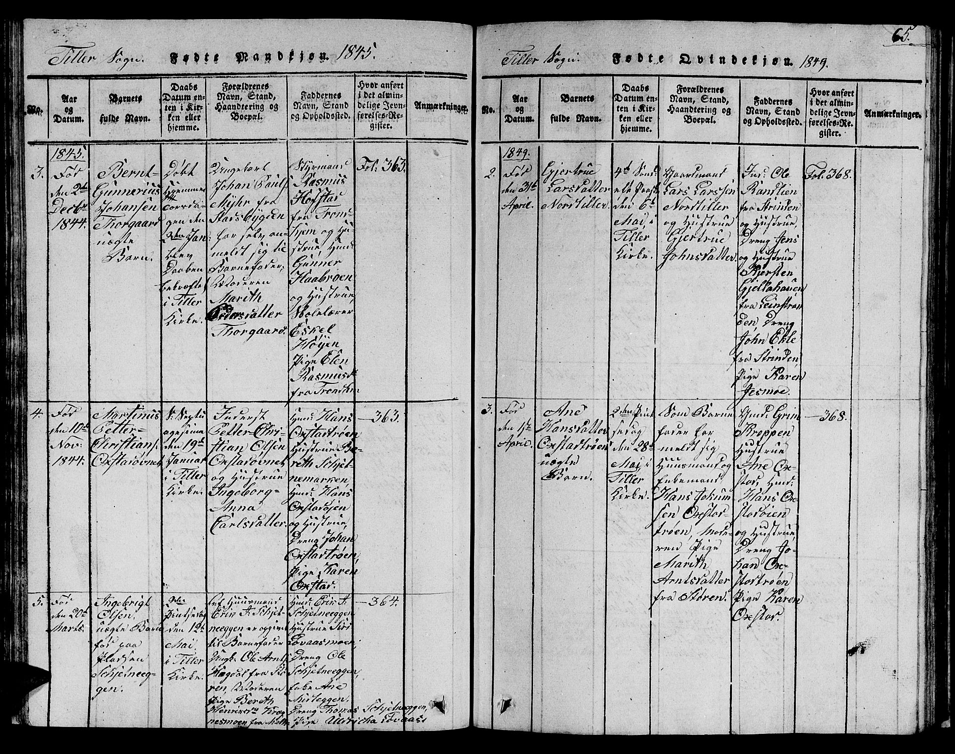 Ministerialprotokoller, klokkerbøker og fødselsregistre - Sør-Trøndelag, AV/SAT-A-1456/621/L0458: Parish register (copy) no. 621C01, 1816-1865, p. 65