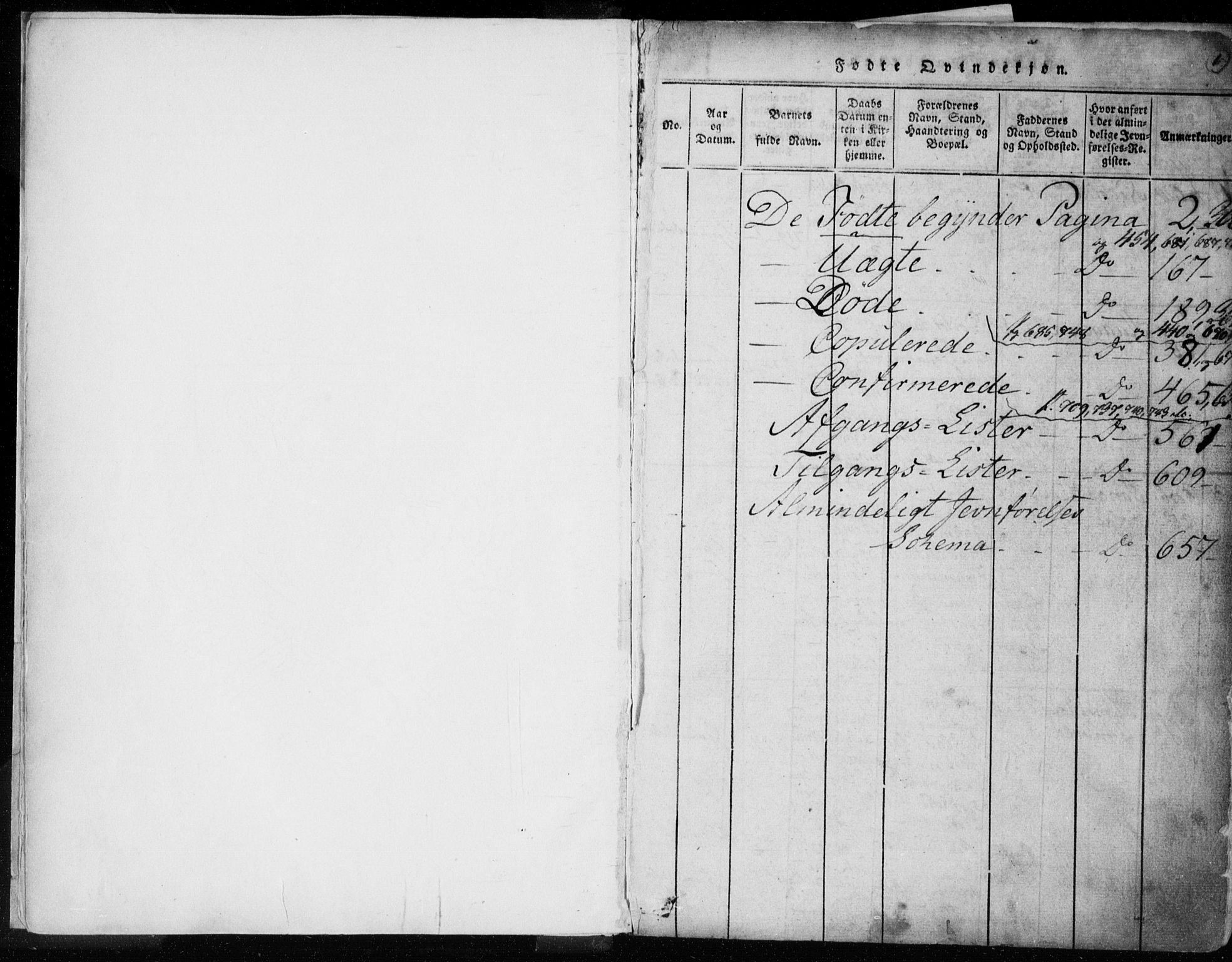 Kongsberg kirkebøker, AV/SAKO-A-22/F/Fa/L0008: Parish register (official) no. I 8, 1816-1839, p. 1