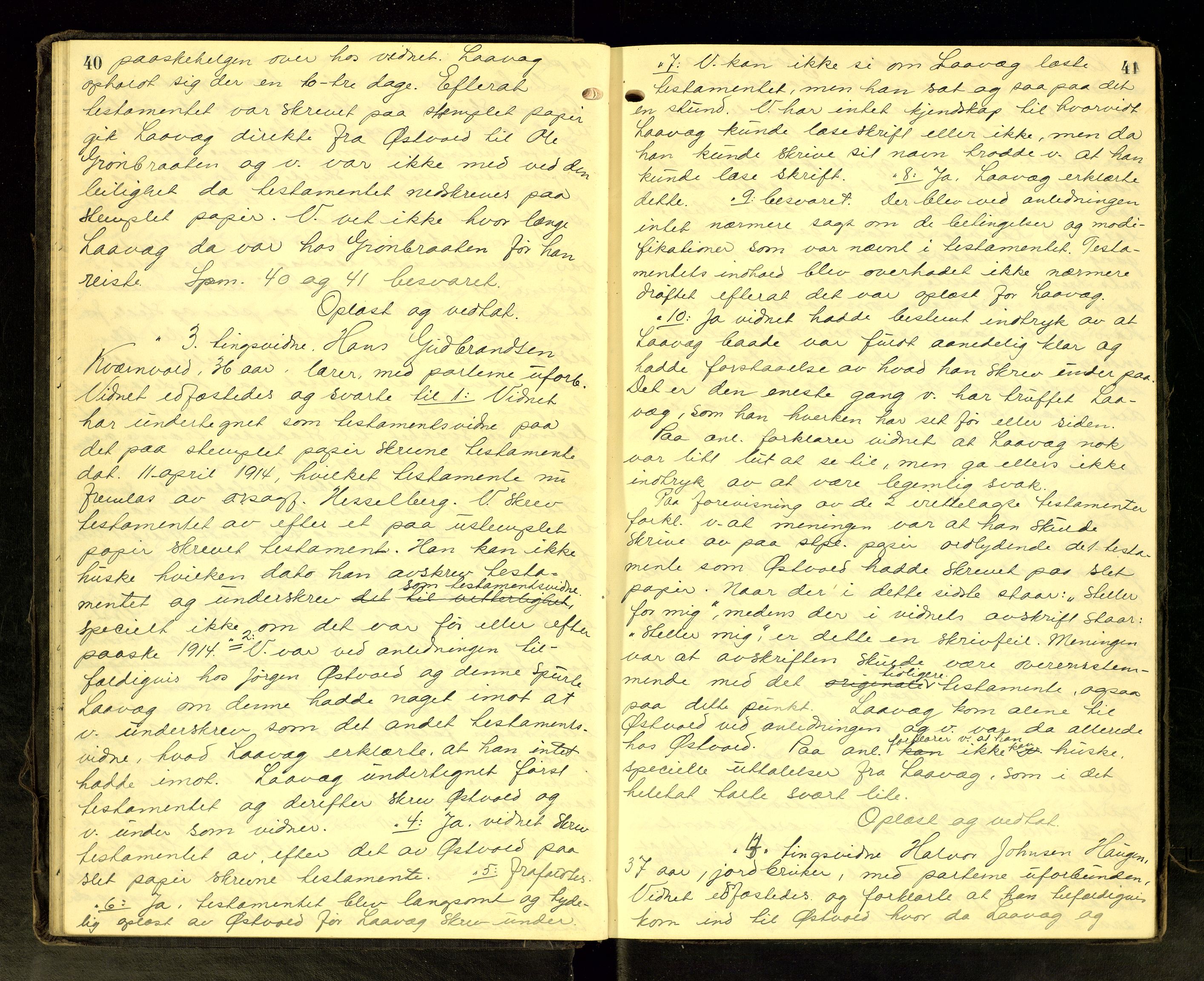 Hadeland og Land tingrett, AV/SAH-TING-010/G/Gc/L0056: Ekstrarettsprotokoll, 1916-1918, p. 40-41