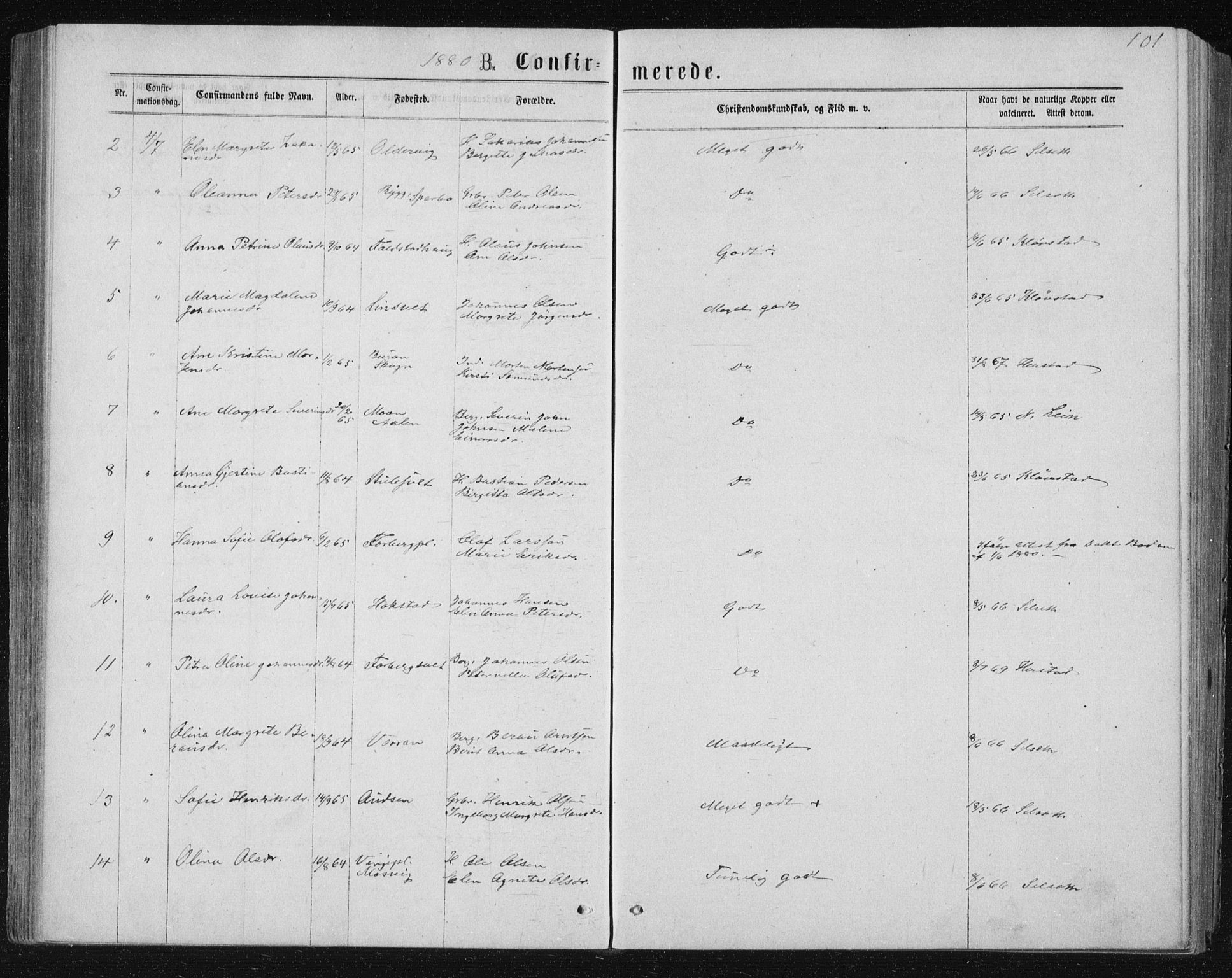 Ministerialprotokoller, klokkerbøker og fødselsregistre - Nord-Trøndelag, AV/SAT-A-1458/722/L0219: Parish register (official) no. 722A06, 1868-1880, p. 101