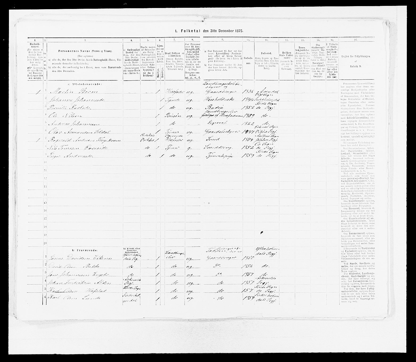 SAB, 1875 census for 1432P Førde, 1875, p. 246
