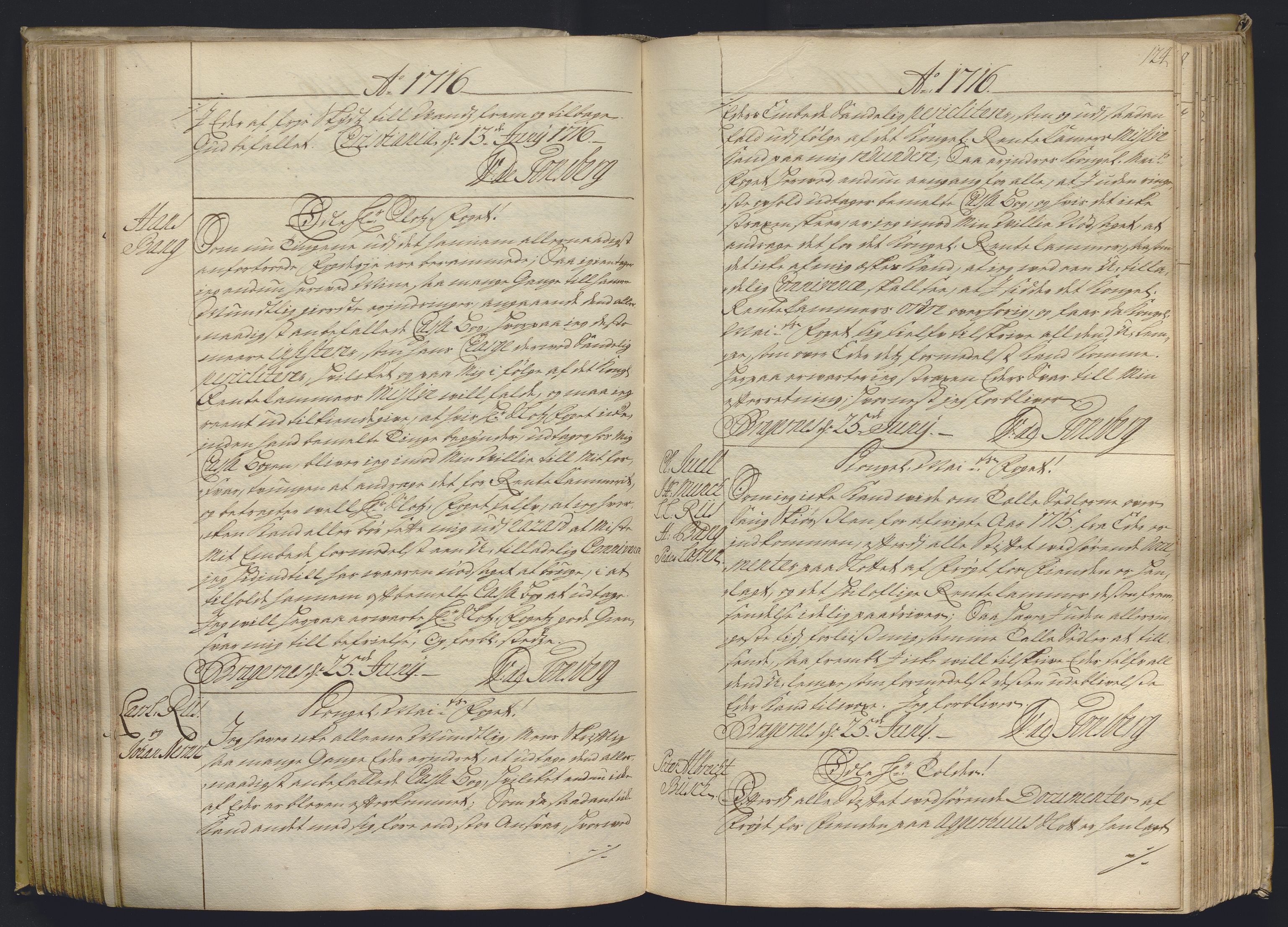 Kristiania stiftamt, AV/SAO-A-10386/B/Ba/L0004: Kopibok, 1715-1717, p. 123b-124a