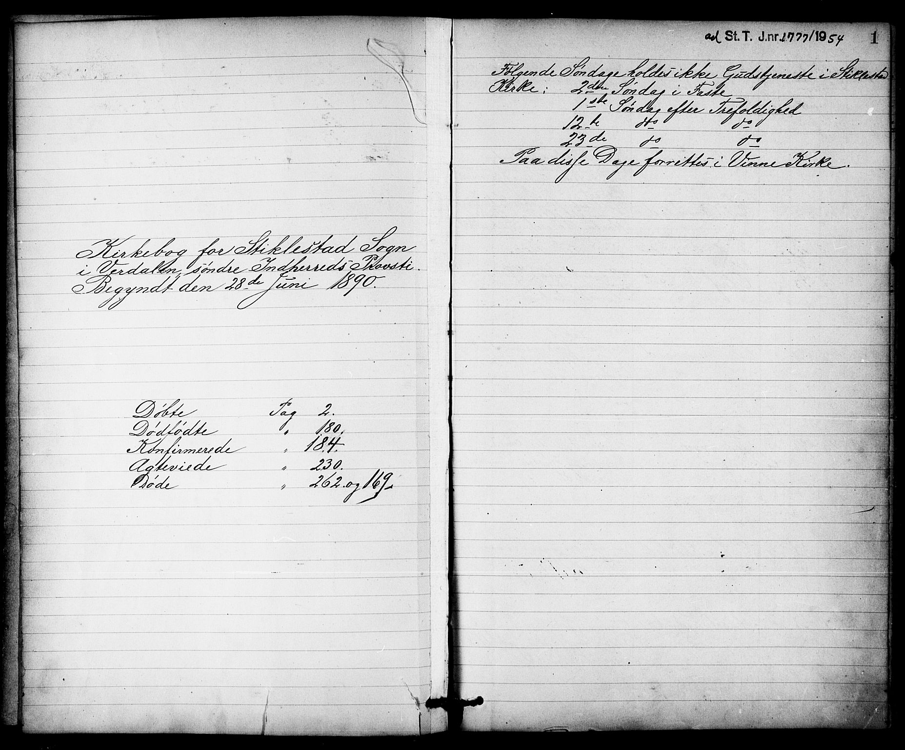 Ministerialprotokoller, klokkerbøker og fødselsregistre - Nord-Trøndelag, SAT/A-1458/723/L0257: Parish register (copy) no. 723C05, 1890-1907, p. 1