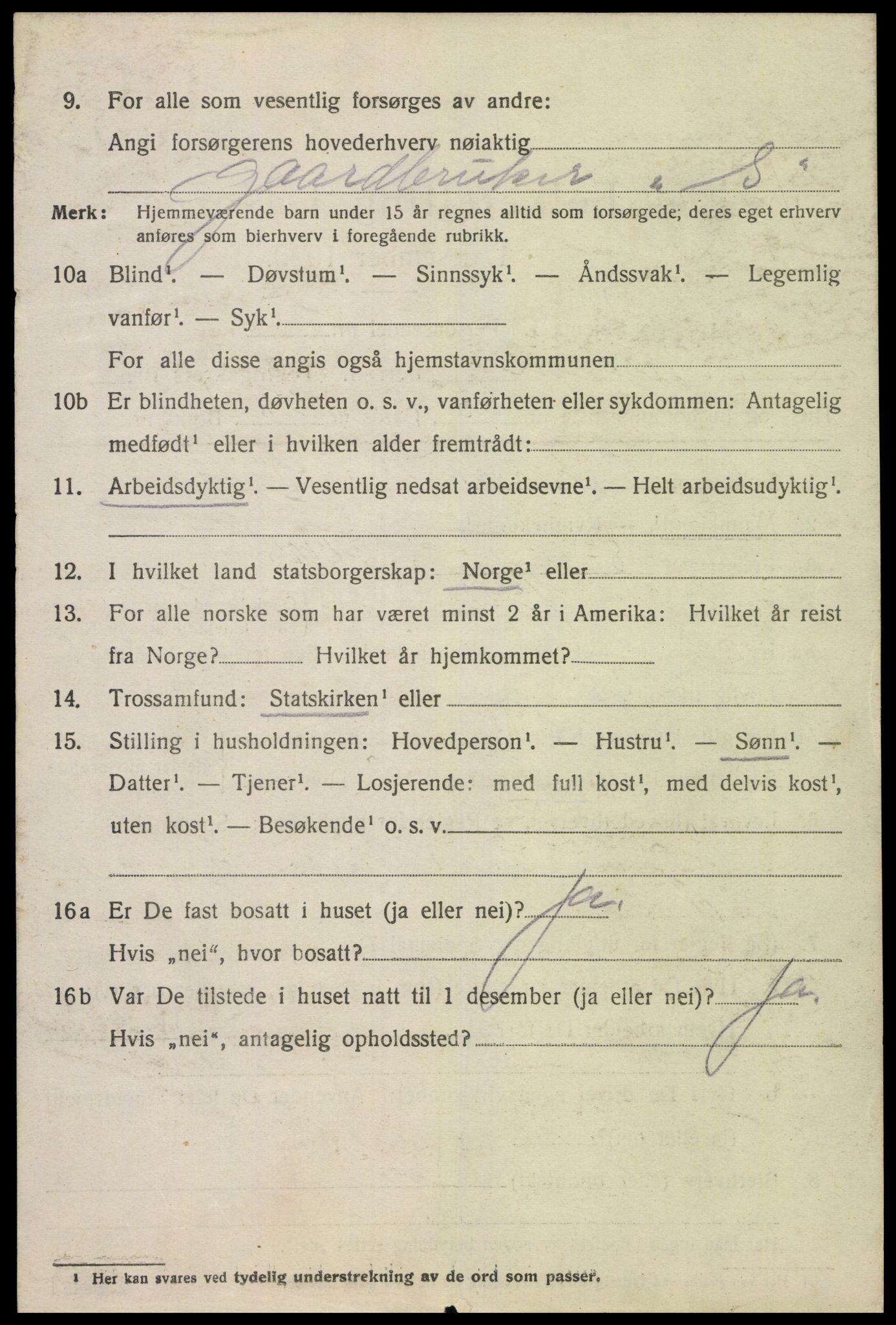 SAK, 1920 census for Kvinesdal, 1920, p. 1838