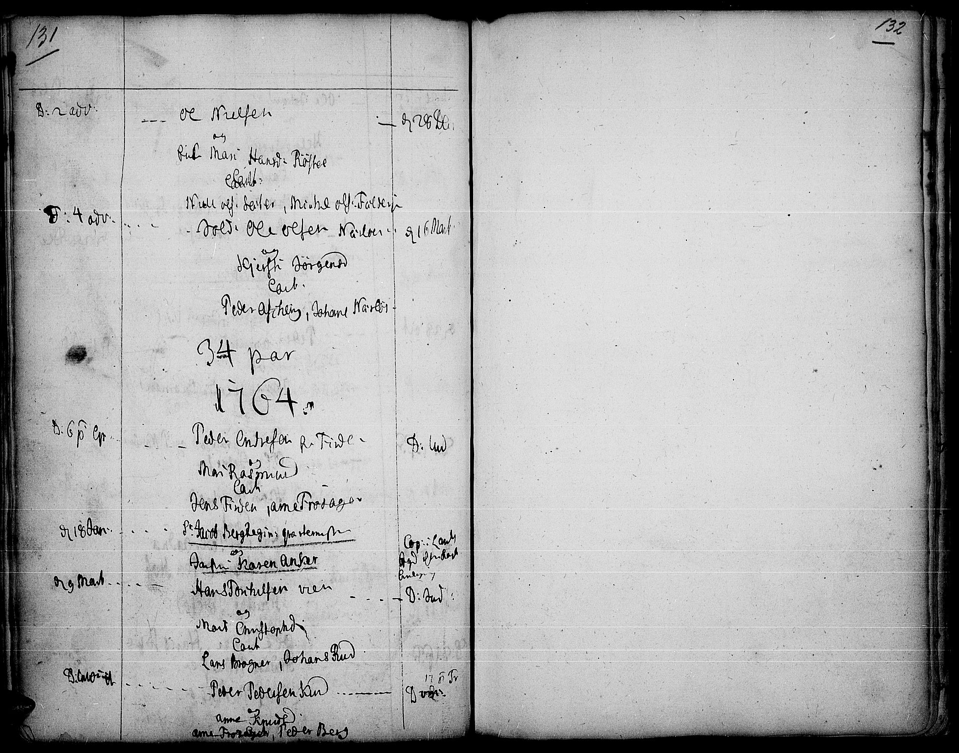 Land prestekontor, SAH/PREST-120/H/Ha/Haa/L0003: Parish register (official) no. 3, 1733-1764, p. 131-132