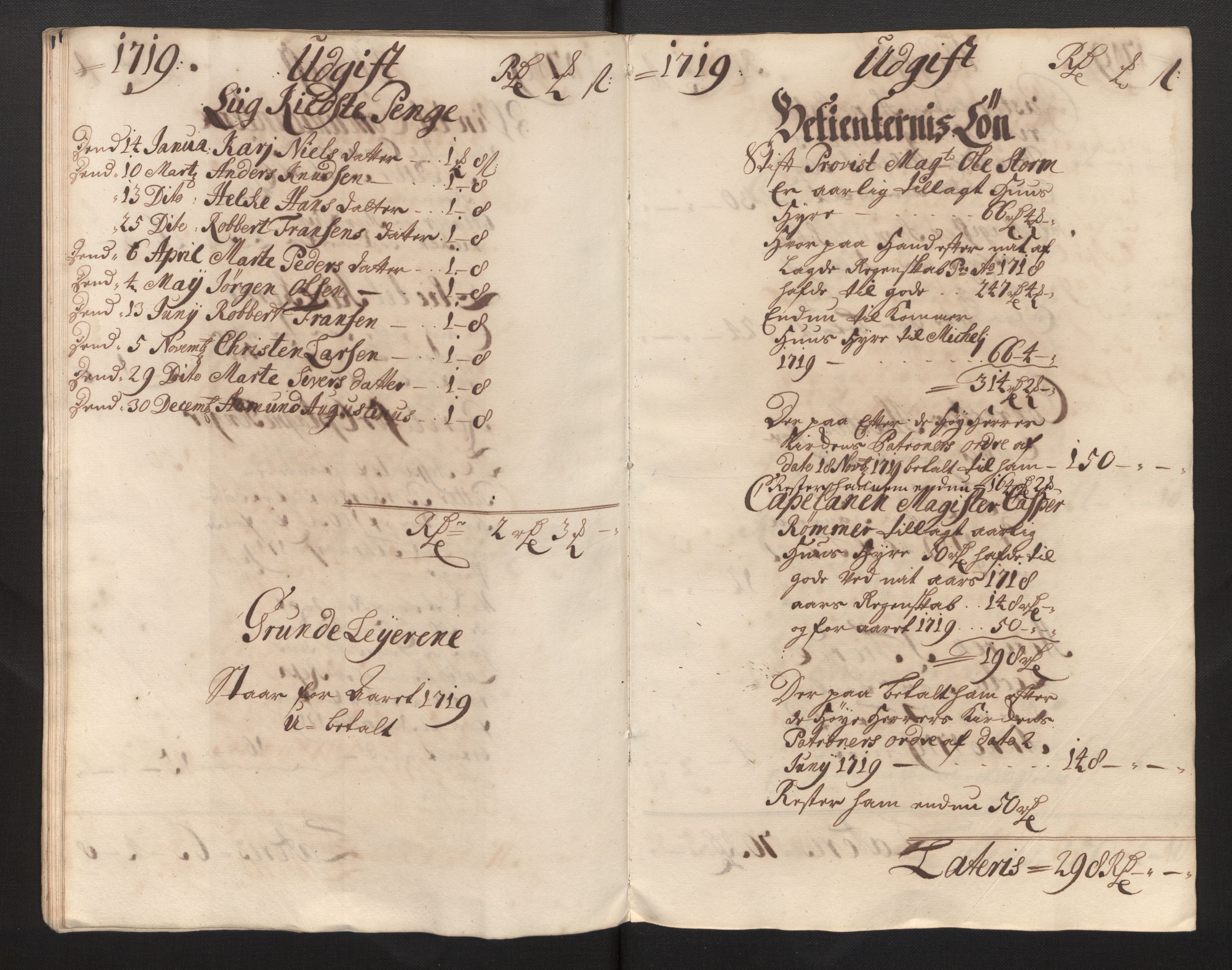 Stiftamtmannen i Bergen, AV/SAB-A-100006/F/Fb/Fbb/0001 / Lnr. 1737 - Domkirken: Rekneskapar, 1706-1721