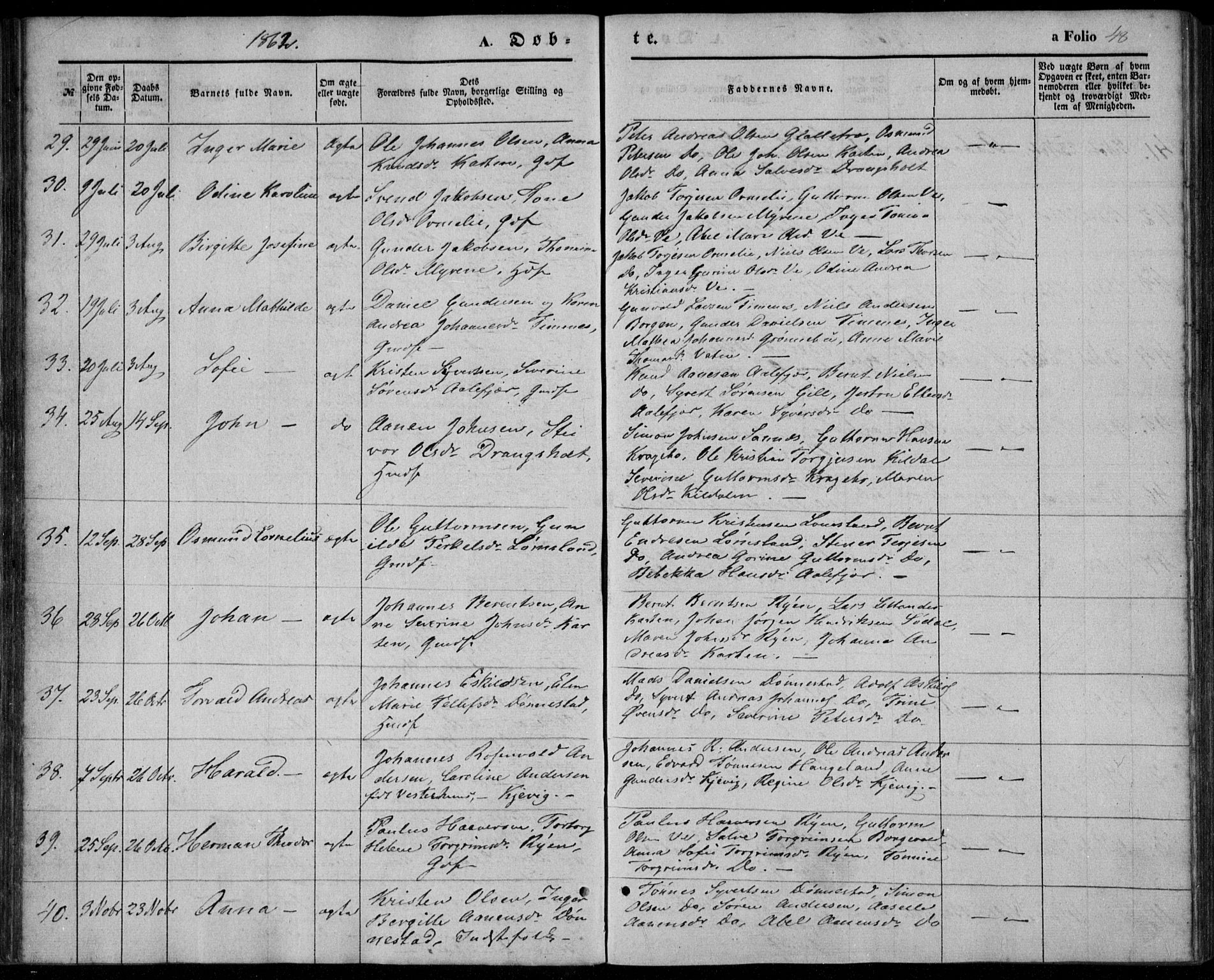 Tveit sokneprestkontor, AV/SAK-1111-0043/F/Fa/L0005: Parish register (official) no. A 5, 1853-1871, p. 48