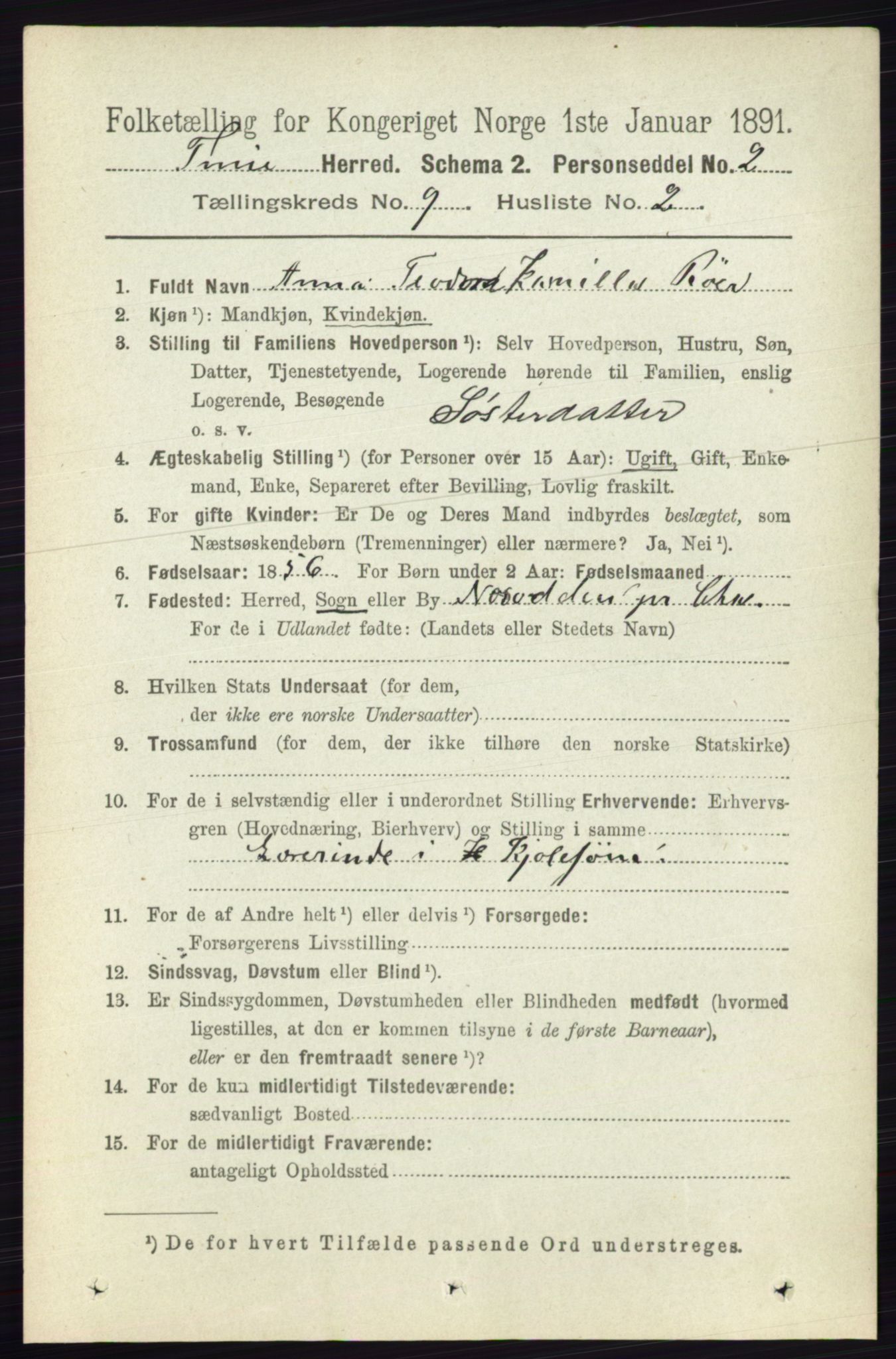 RA, 1891 census for 0130 Tune, 1891, p. 6195