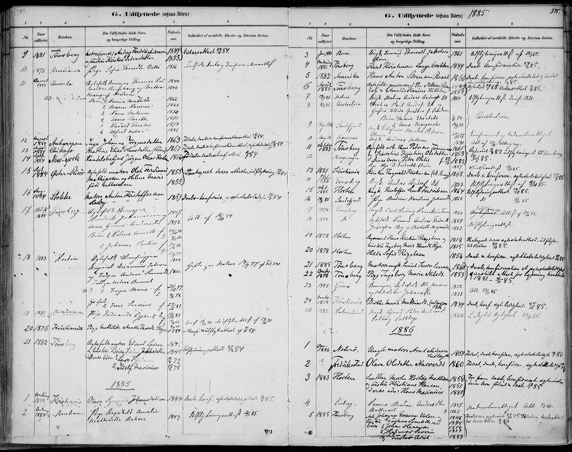 Sem kirkebøker, AV/SAKO-A-5/F/Fb/L0004: Parish register (official) no. II 4, 1878-1891, p. 375