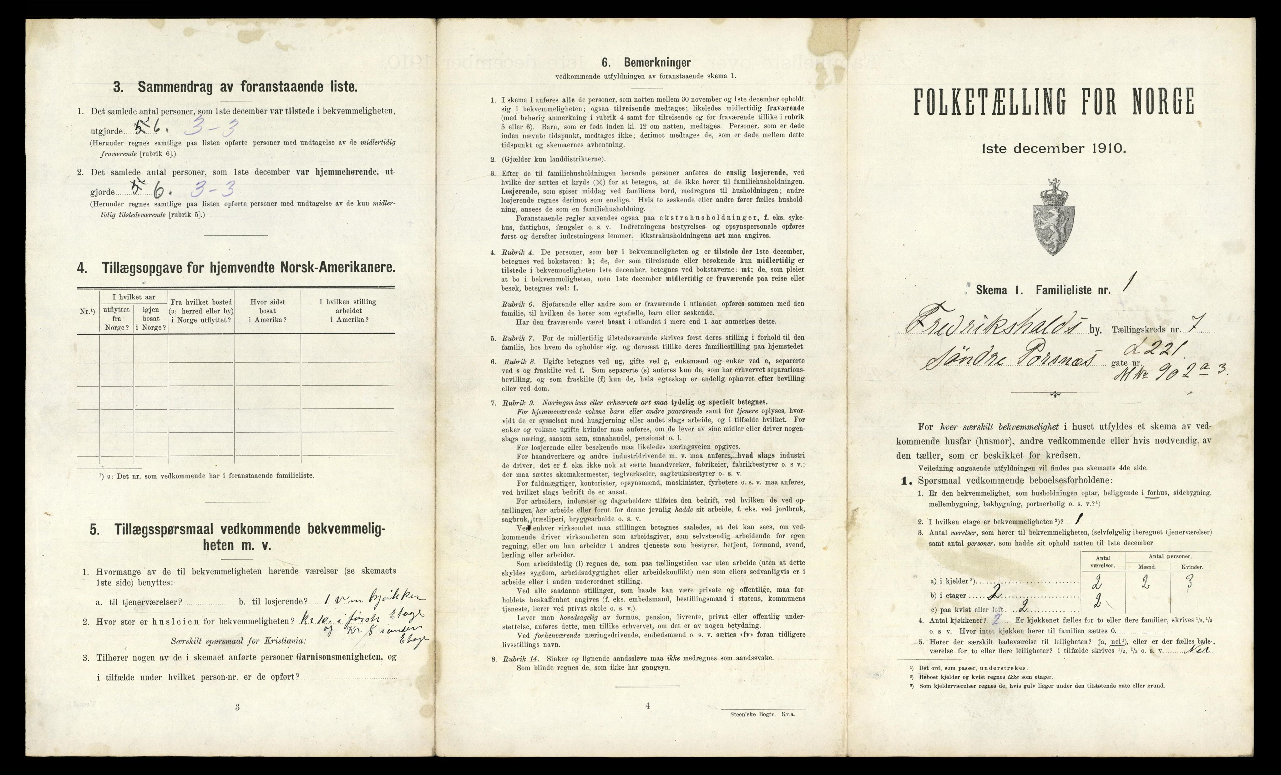 RA, 1910 census for Fredrikshald, 1910, p. 2226