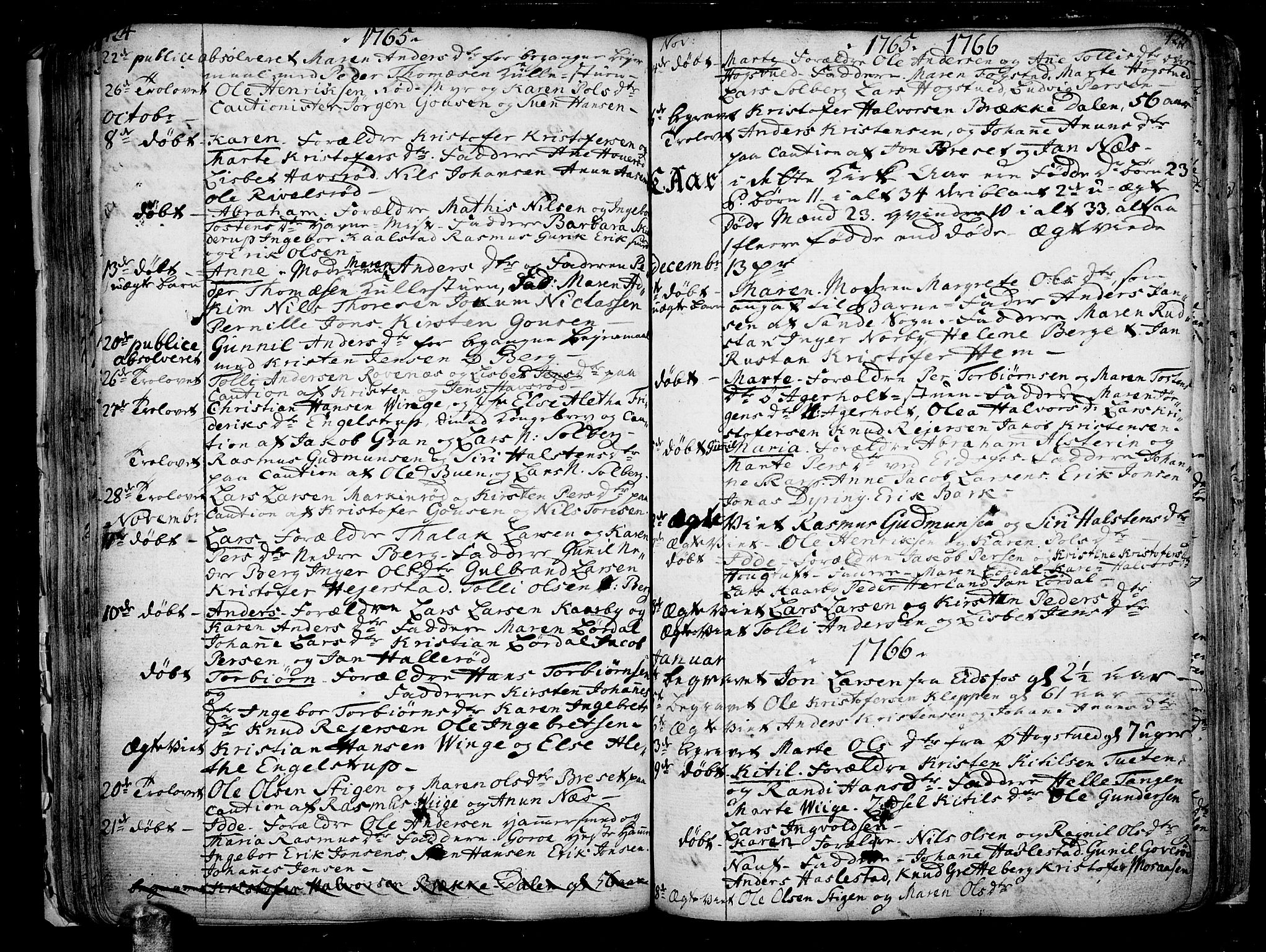 Hof kirkebøker, AV/SAKO-A-64/F/Fa/L0002: Parish register (official) no. I 2, 1746-1781, p. 124-125