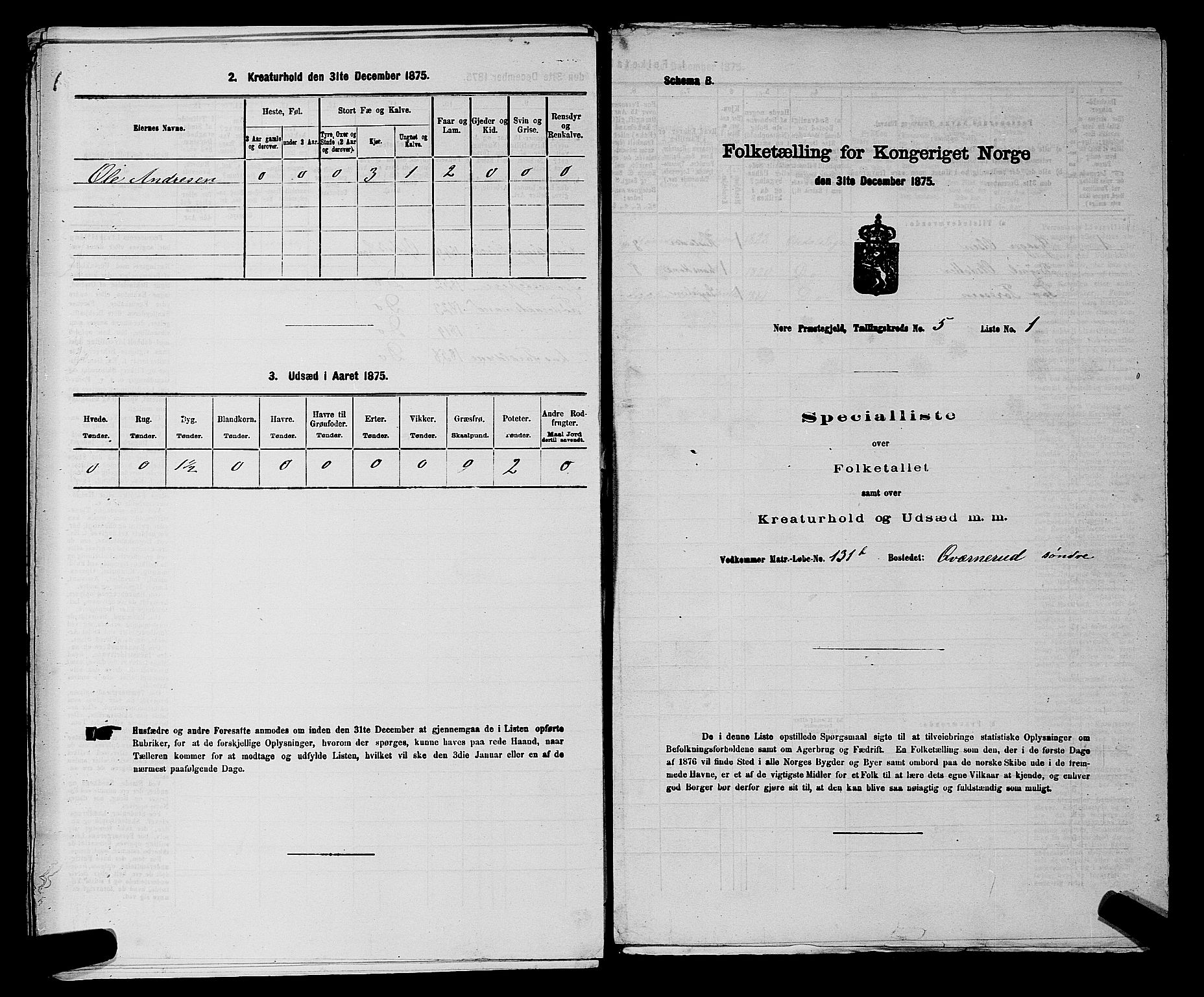 SAKO, 1875 census for 0633P Nore, 1875, p. 665