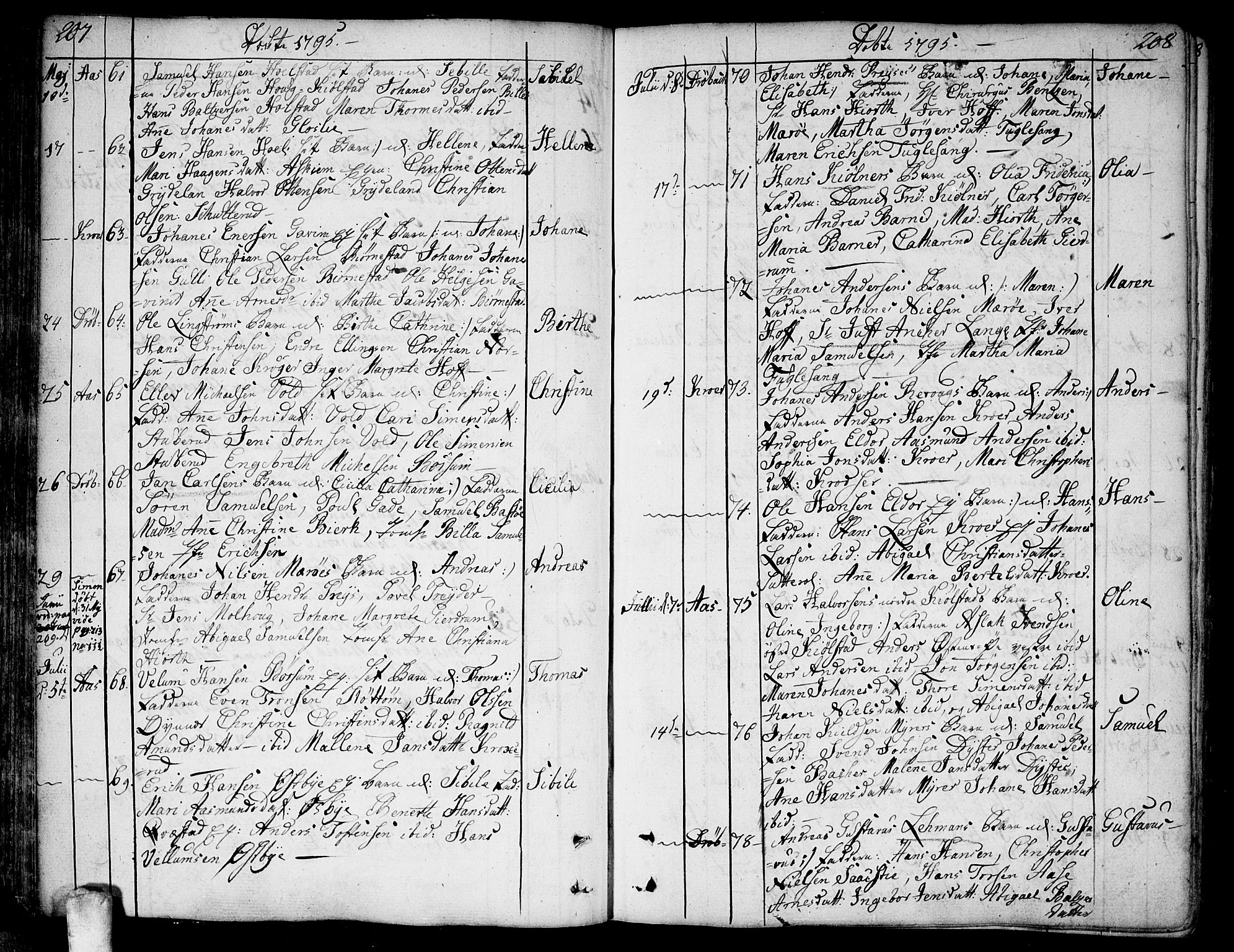 Ås prestekontor Kirkebøker, SAO/A-10894/F/Fa/L0002: Parish register (official) no. I 2, 1778-1813, p. 207-208