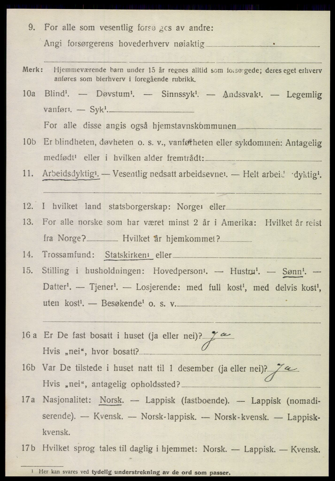 SAT, 1920 census for Korgen, 1920, p. 1493