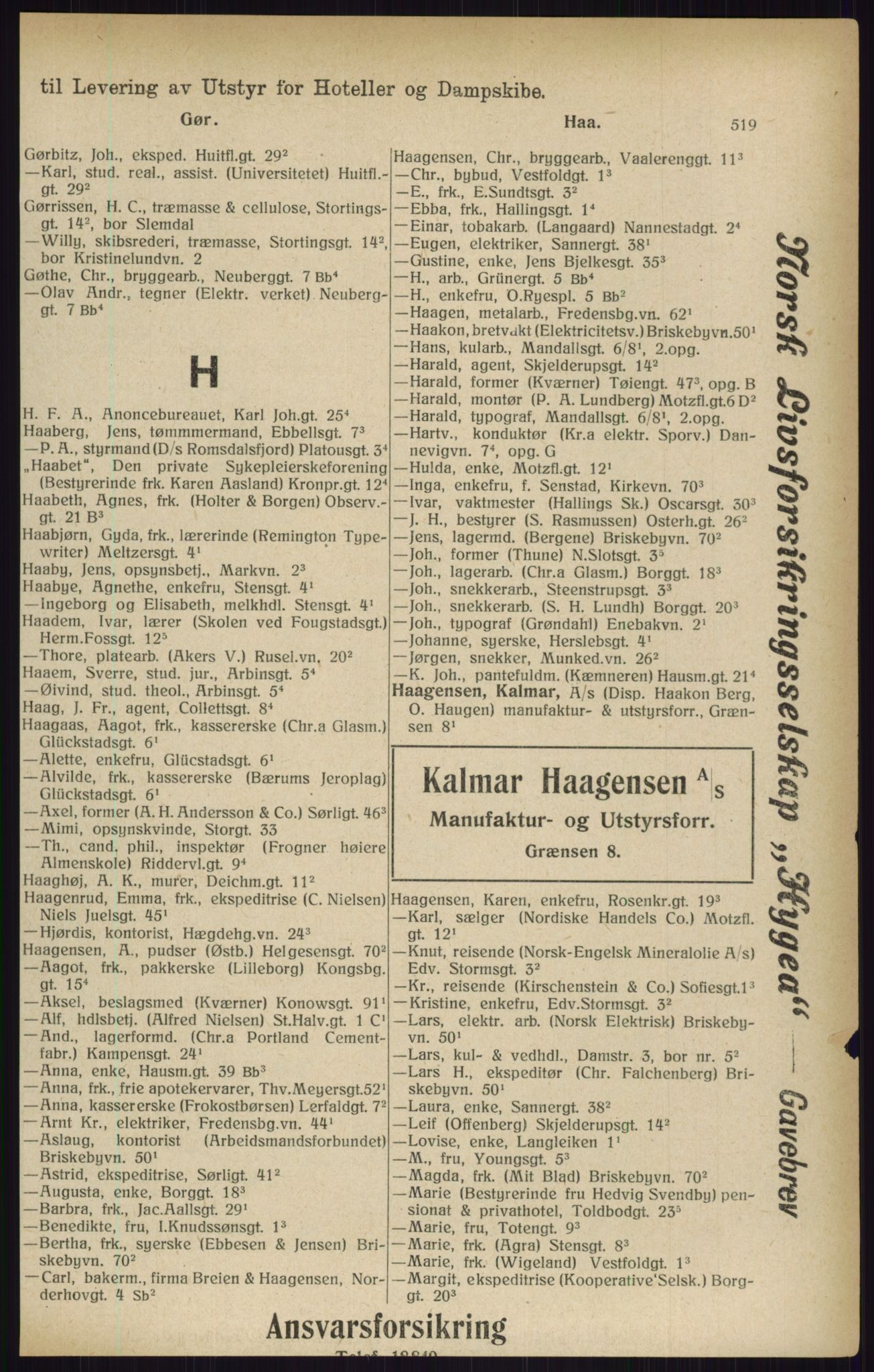 Kristiania/Oslo adressebok, PUBL/-, 1916, p. 519