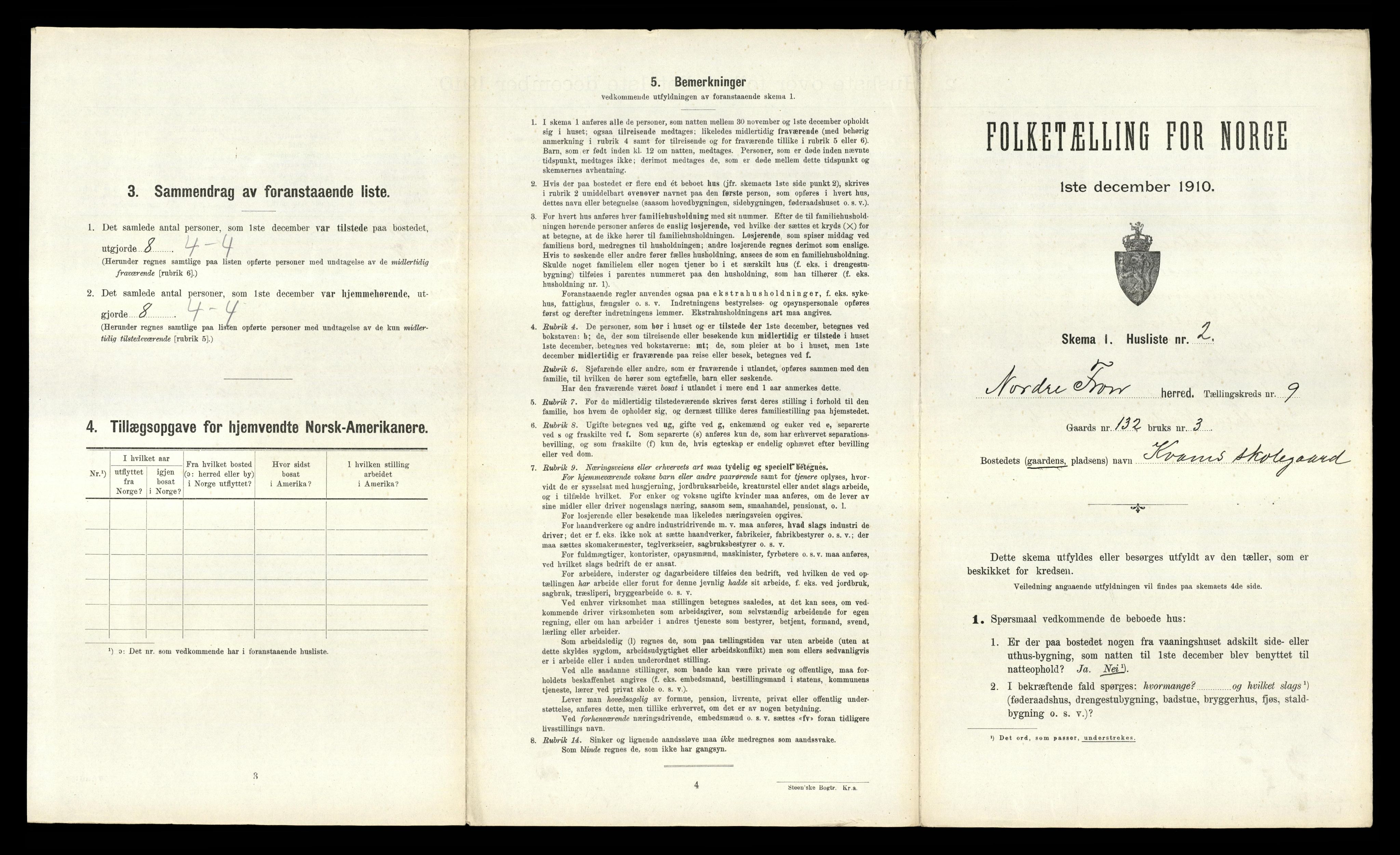 RA, 1910 census for Nord-Fron, 1910, p. 1044