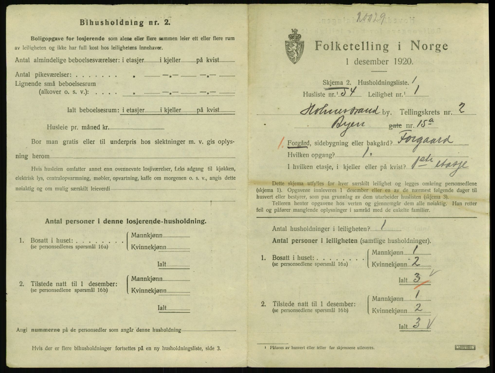 SAKO, 1920 census for Holmestrand, 1920, p. 812