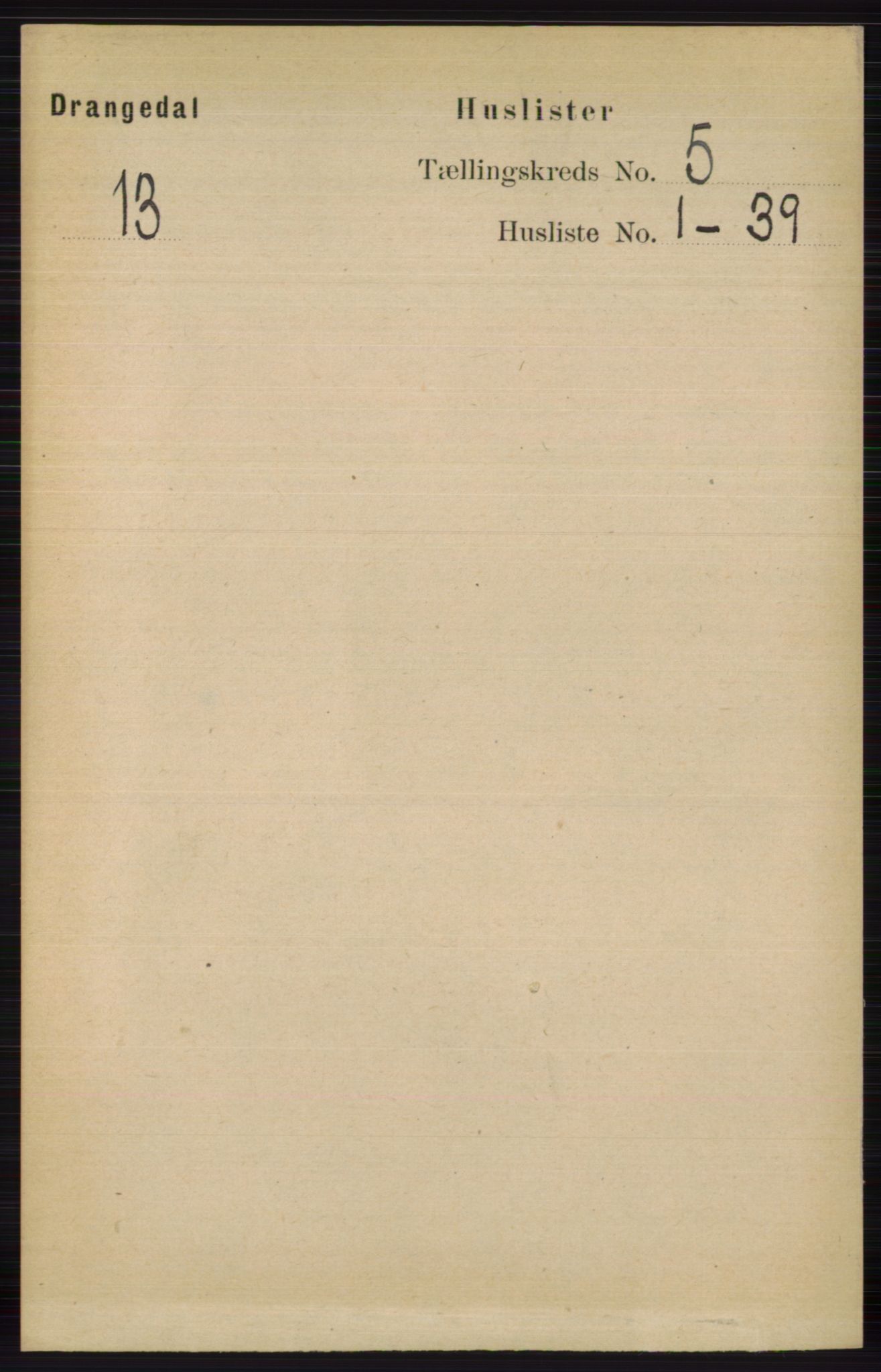 RA, 1891 census for 0817 Drangedal, 1891, p. 1625