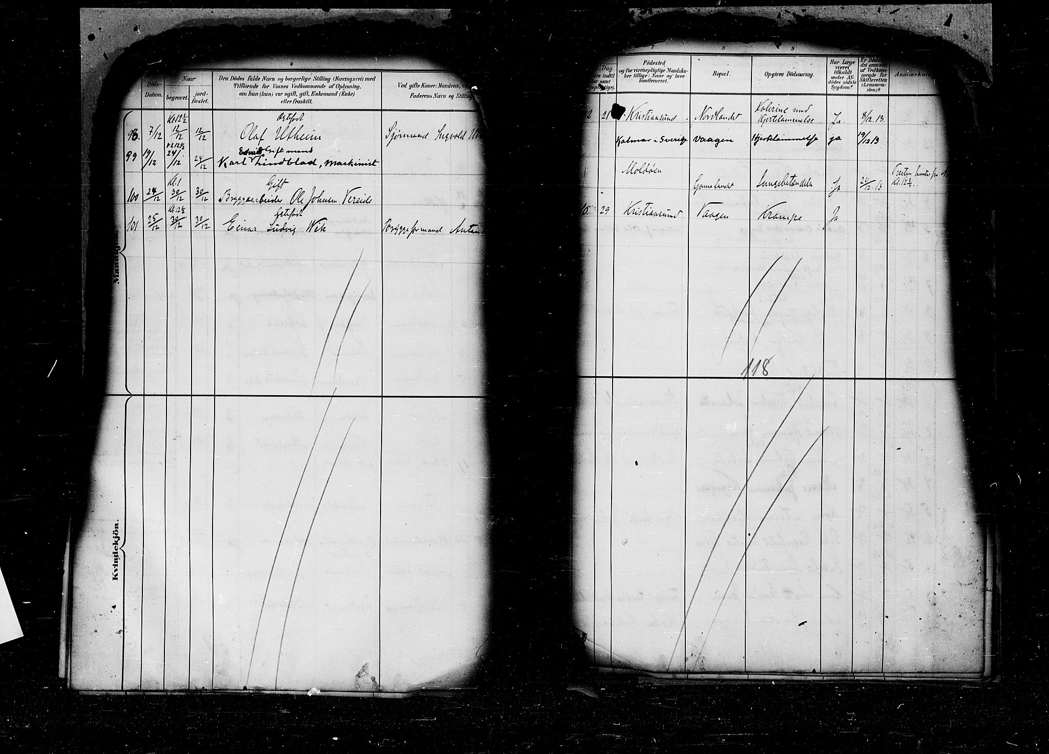 Kristiansund sokneprestkontor, AV/SAT-A-1068/1/I/I1: Parish register (official) no. 6e, 1901-1916, p. 118