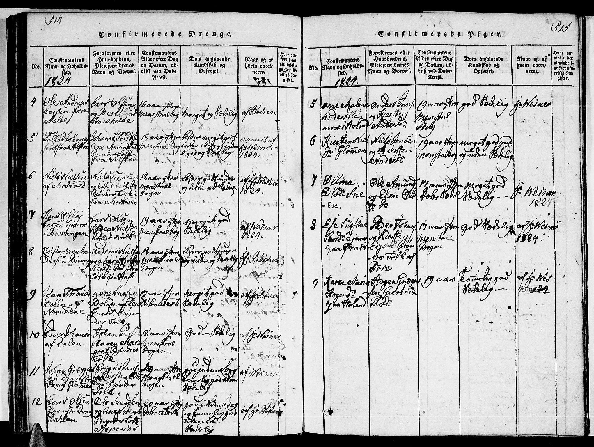 Ministerialprotokoller, klokkerbøker og fødselsregistre - Nordland, AV/SAT-A-1459/841/L0617: Parish register (copy) no. 841C01 /2, 1820-1830, p. 514-515