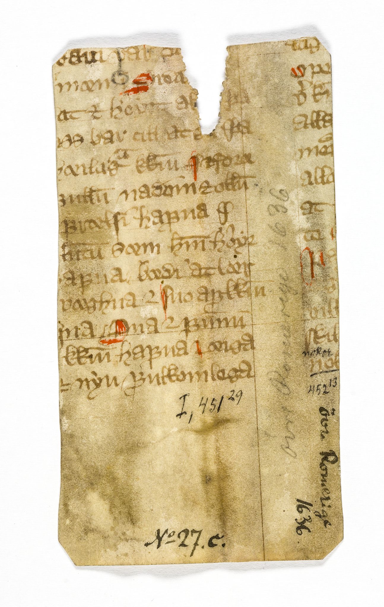 Riksarkivets diplomsamling, AV/RA-EA-5965/F26/L0003: Norrøne membranfragmenter bestand 11-30, 1100-1536, p. 165