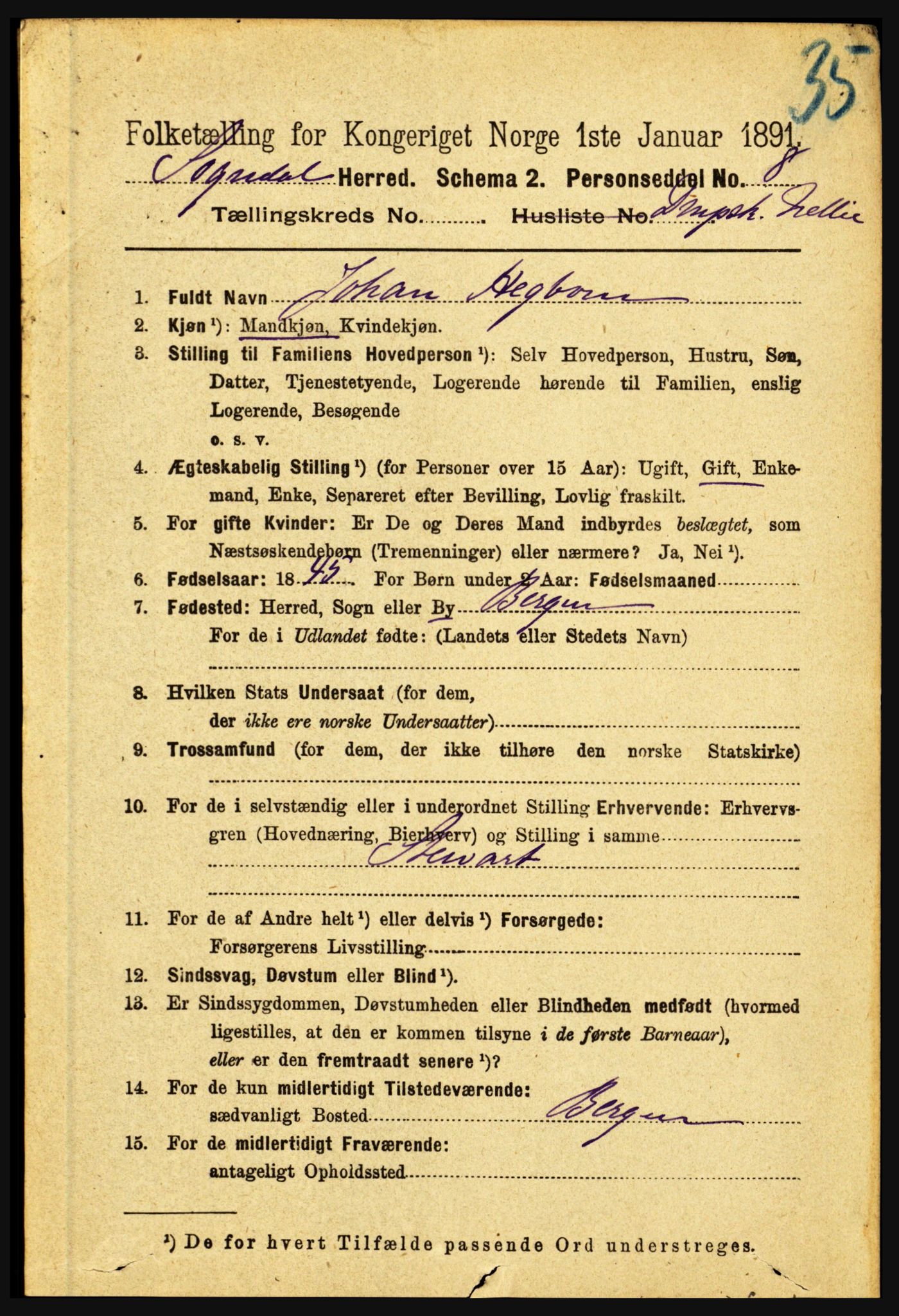 RA, 1891 census for 1420 Sogndal, 1891, p. 4332