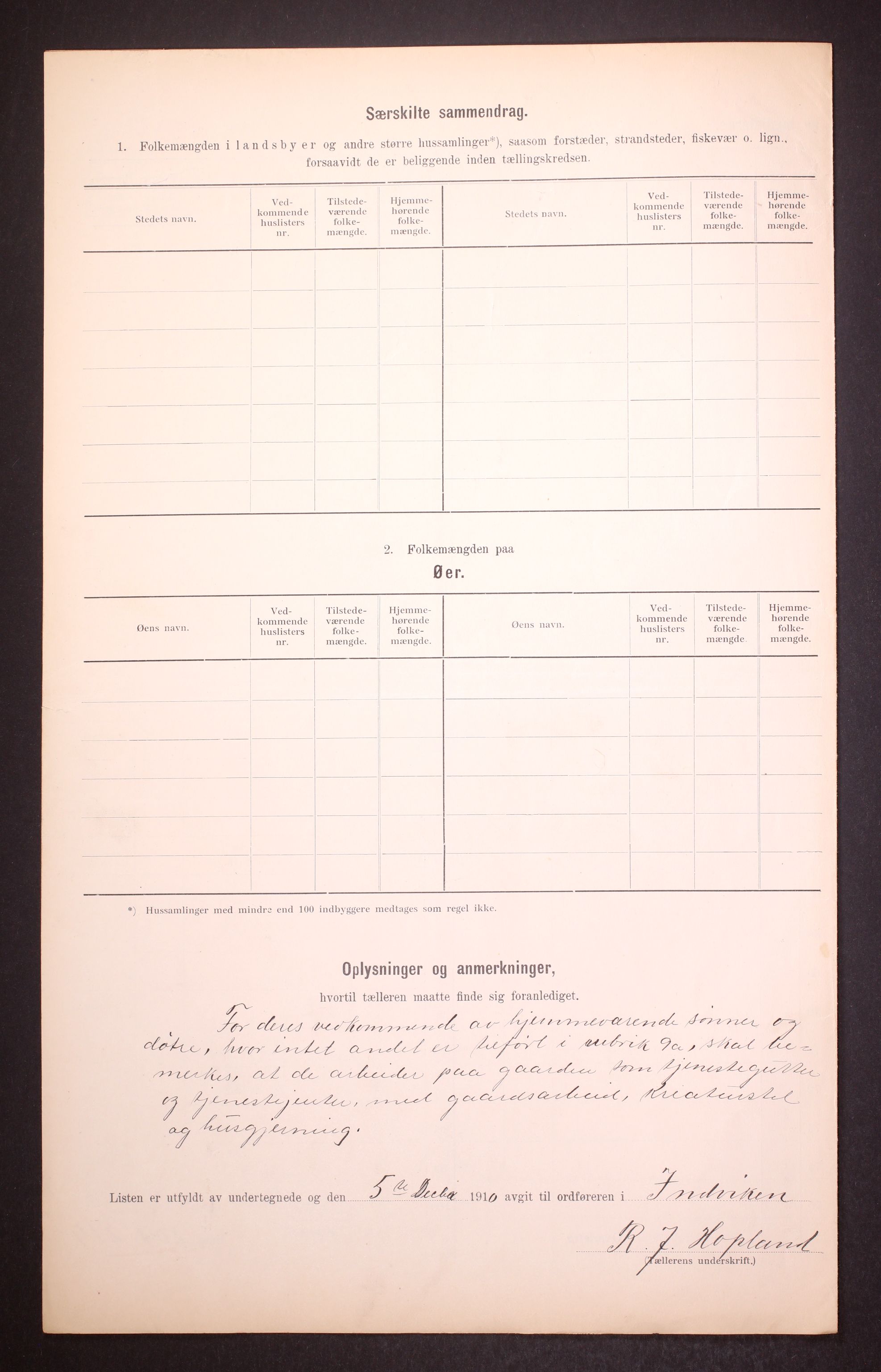 RA, 1910 census for Innvik, 1910, p. 6