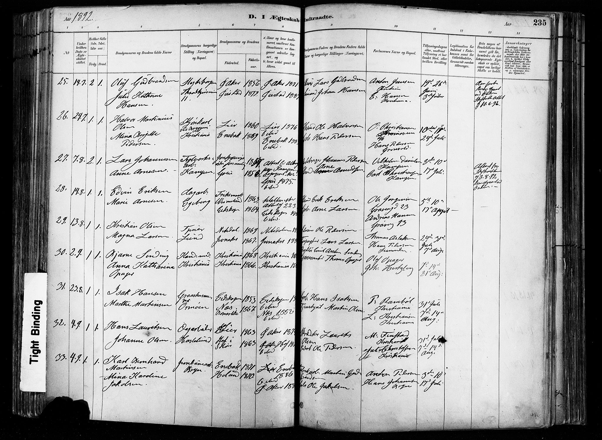 Østre Aker prestekontor Kirkebøker, AV/SAO-A-10840/F/Fa/L0008: Parish register (official) no. I 8, 1883-1894, p. 235