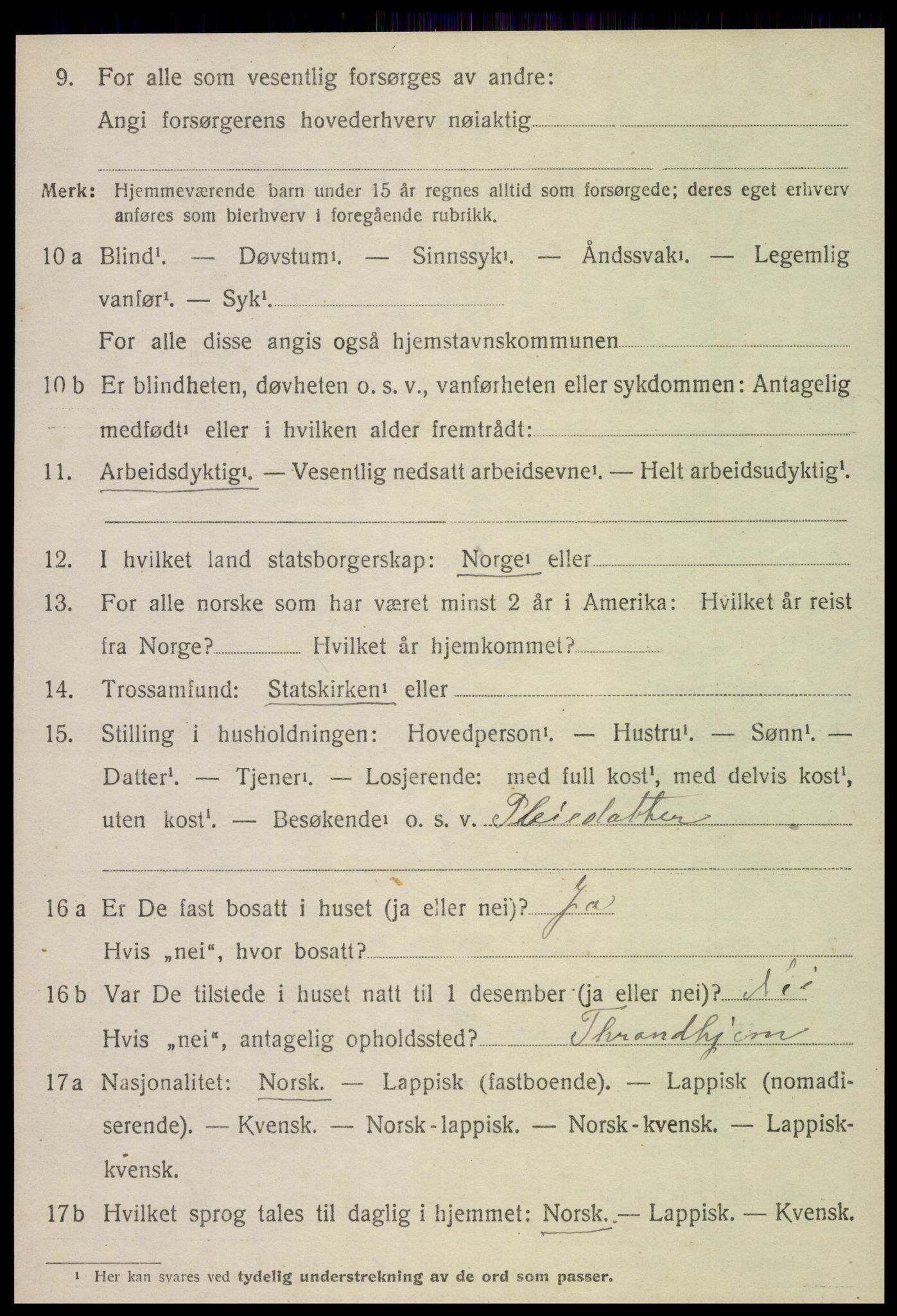 SAT, 1920 census for Skatval, 1920, p. 2234