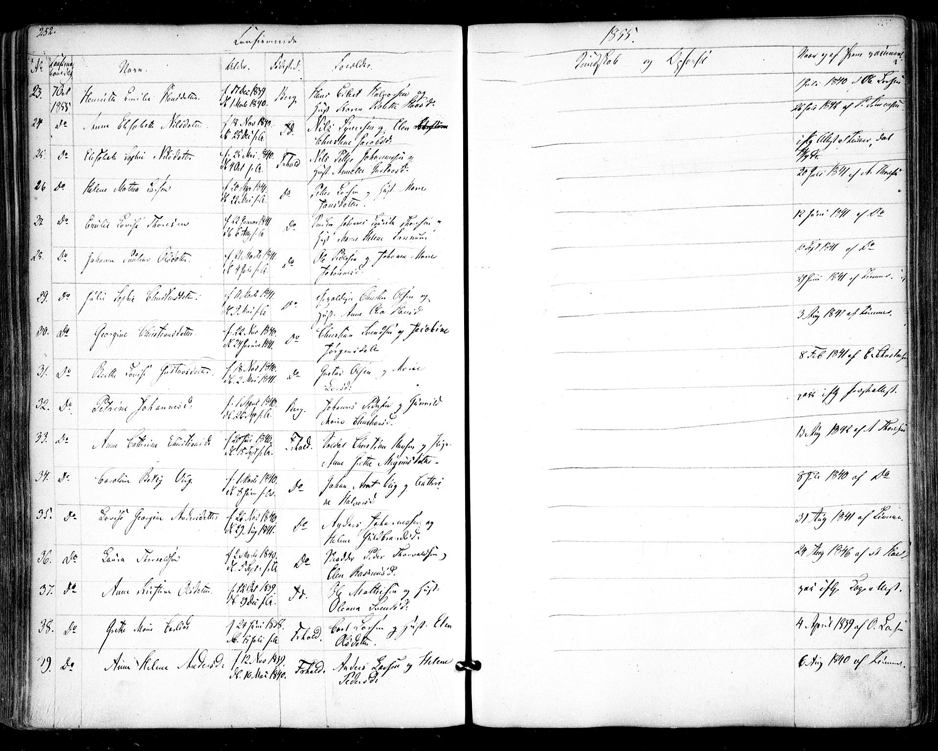 Halden prestekontor Kirkebøker, AV/SAO-A-10909/F/Fa/L0006: Parish register (official) no. I 6, 1845-1856, p. 252