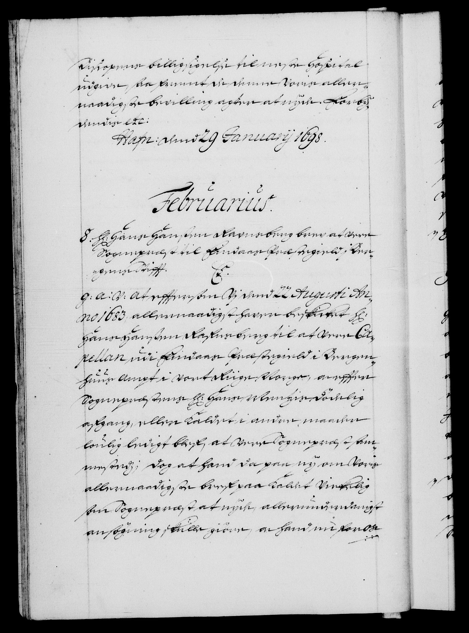 Danske Kanselli 1572-1799, AV/RA-EA-3023/F/Fc/Fca/Fcaa/L0017: Norske registre (mikrofilm), 1698-1699, p. 9b