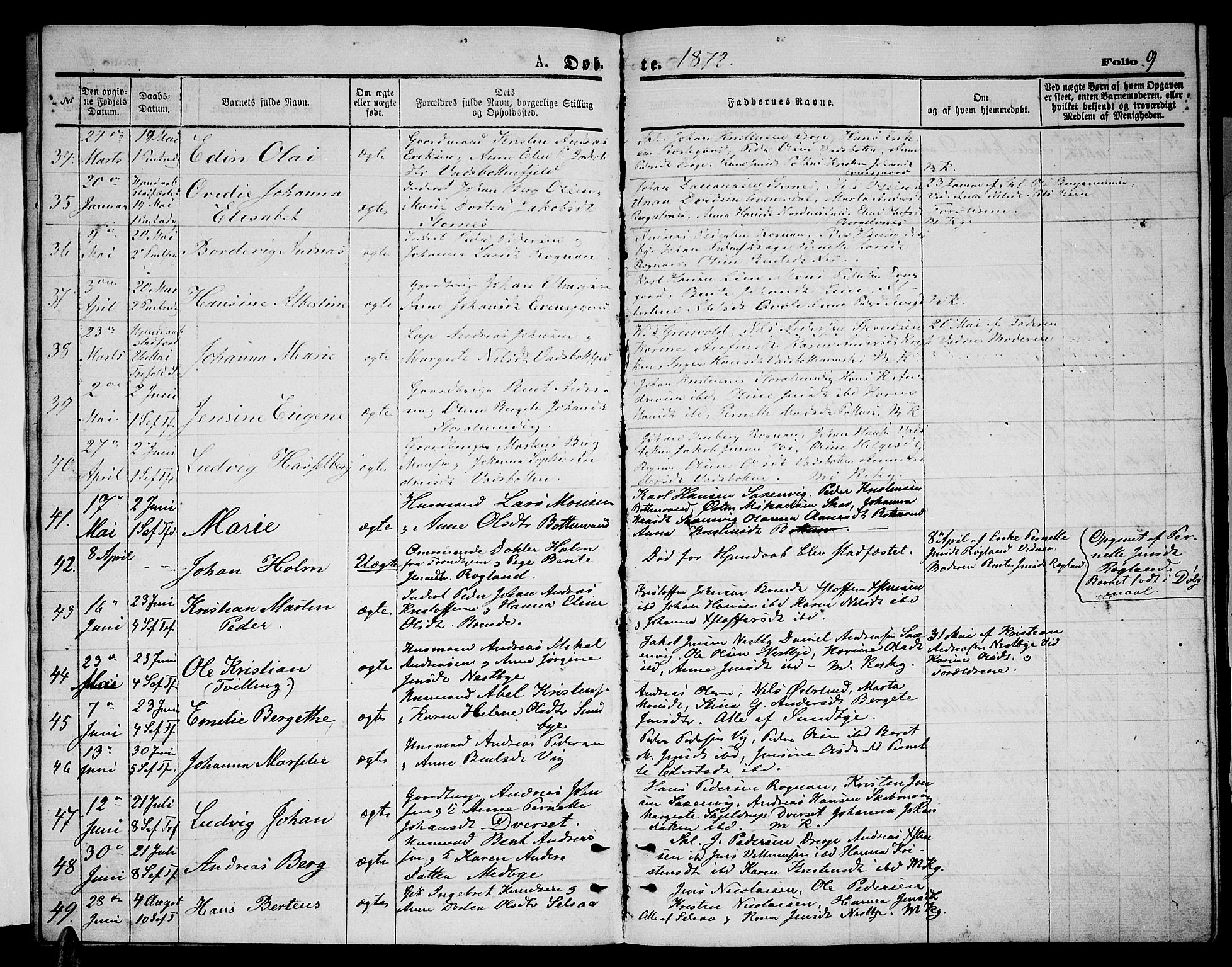 Ministerialprotokoller, klokkerbøker og fødselsregistre - Nordland, SAT/A-1459/847/L0679: Parish register (copy) no. 847C07, 1870-1888, p. 9
