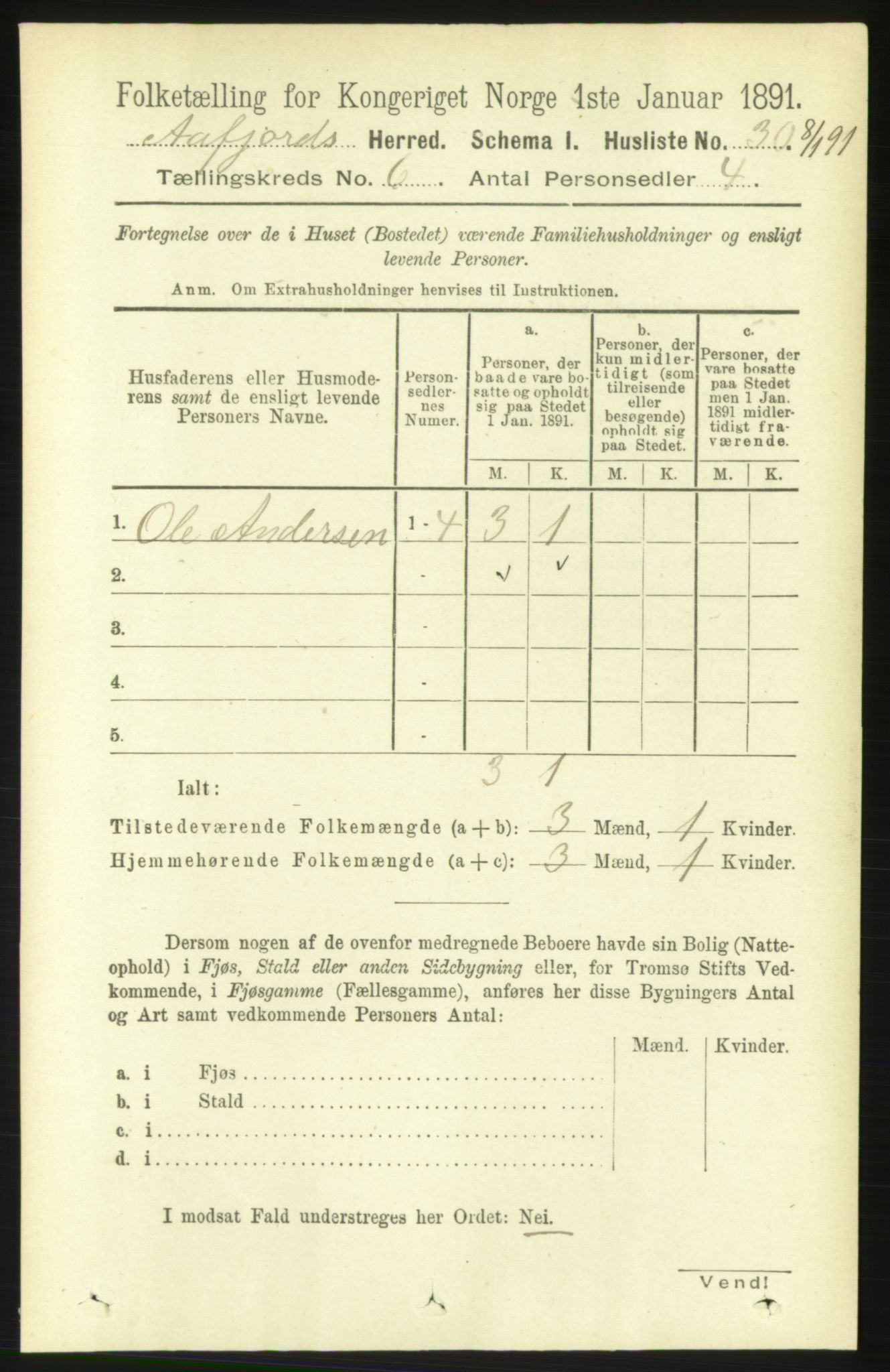 RA, 1891 census for 1630 Åfjord, 1891, p. 1468