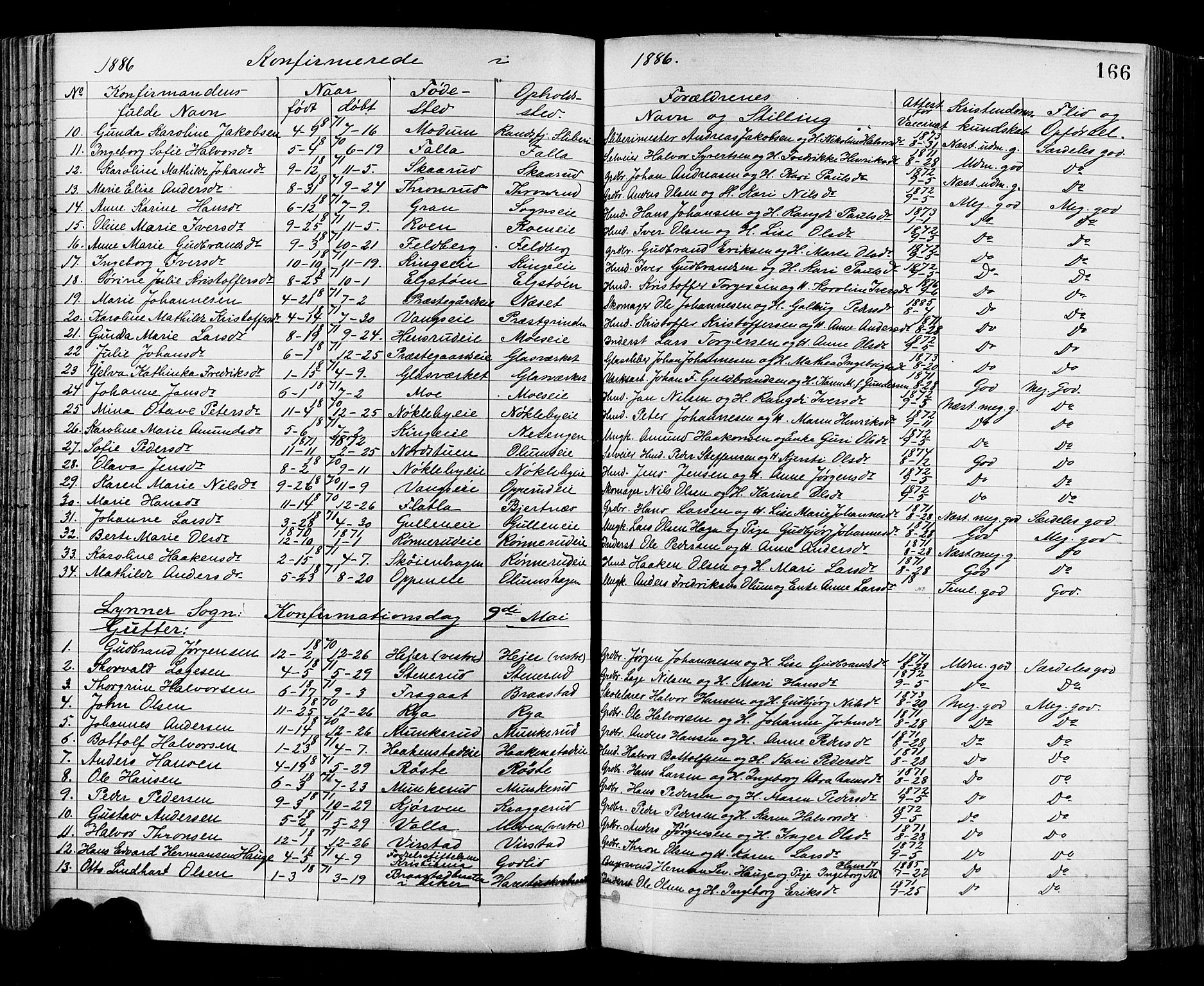 Jevnaker prestekontor, AV/SAH-PREST-116/H/Ha/Haa/L0008: Parish register (official) no. 8, 1877-1890, p. 166