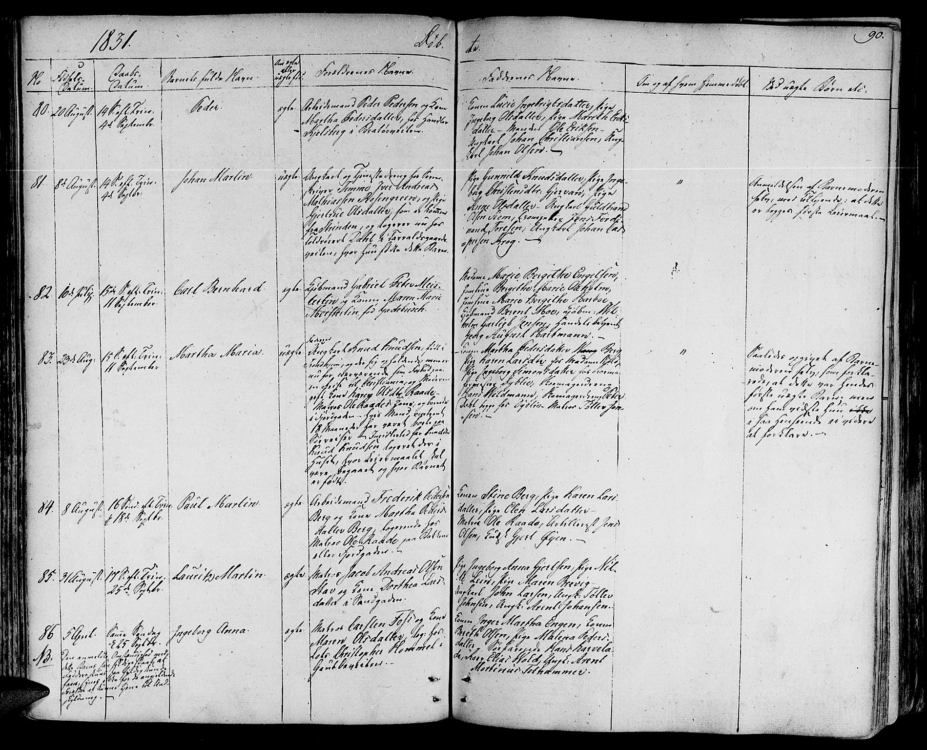 Ministerialprotokoller, klokkerbøker og fødselsregistre - Sør-Trøndelag, AV/SAT-A-1456/602/L0108: Parish register (official) no. 602A06, 1821-1839, p. 90