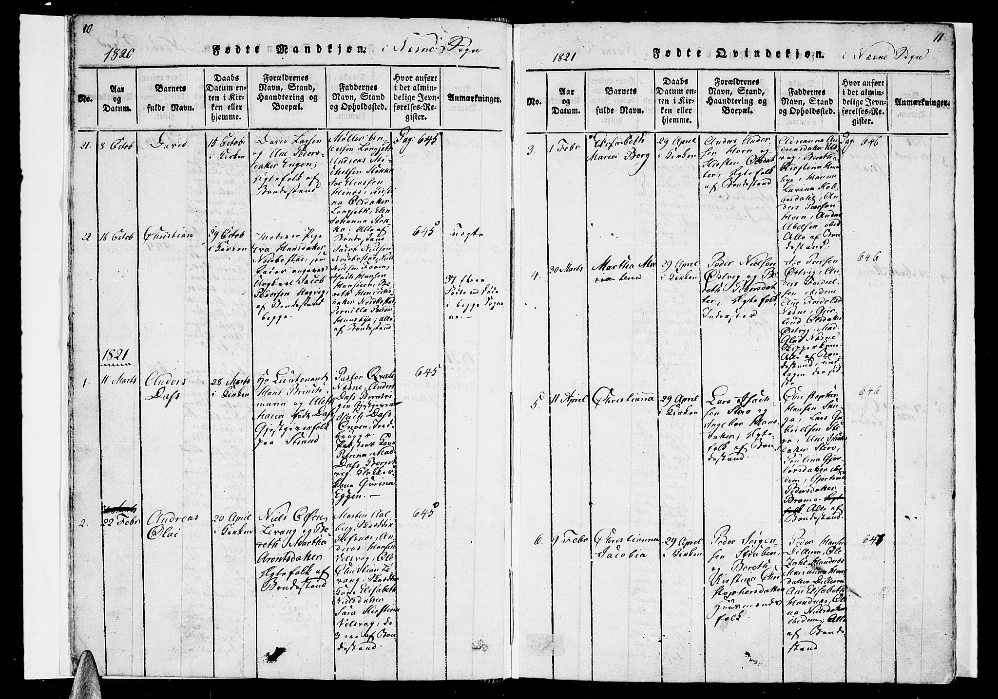 Ministerialprotokoller, klokkerbøker og fødselsregistre - Nordland, AV/SAT-A-1459/838/L0546: Parish register (official) no. 838A05 /1, 1820-1828, p. 10-11