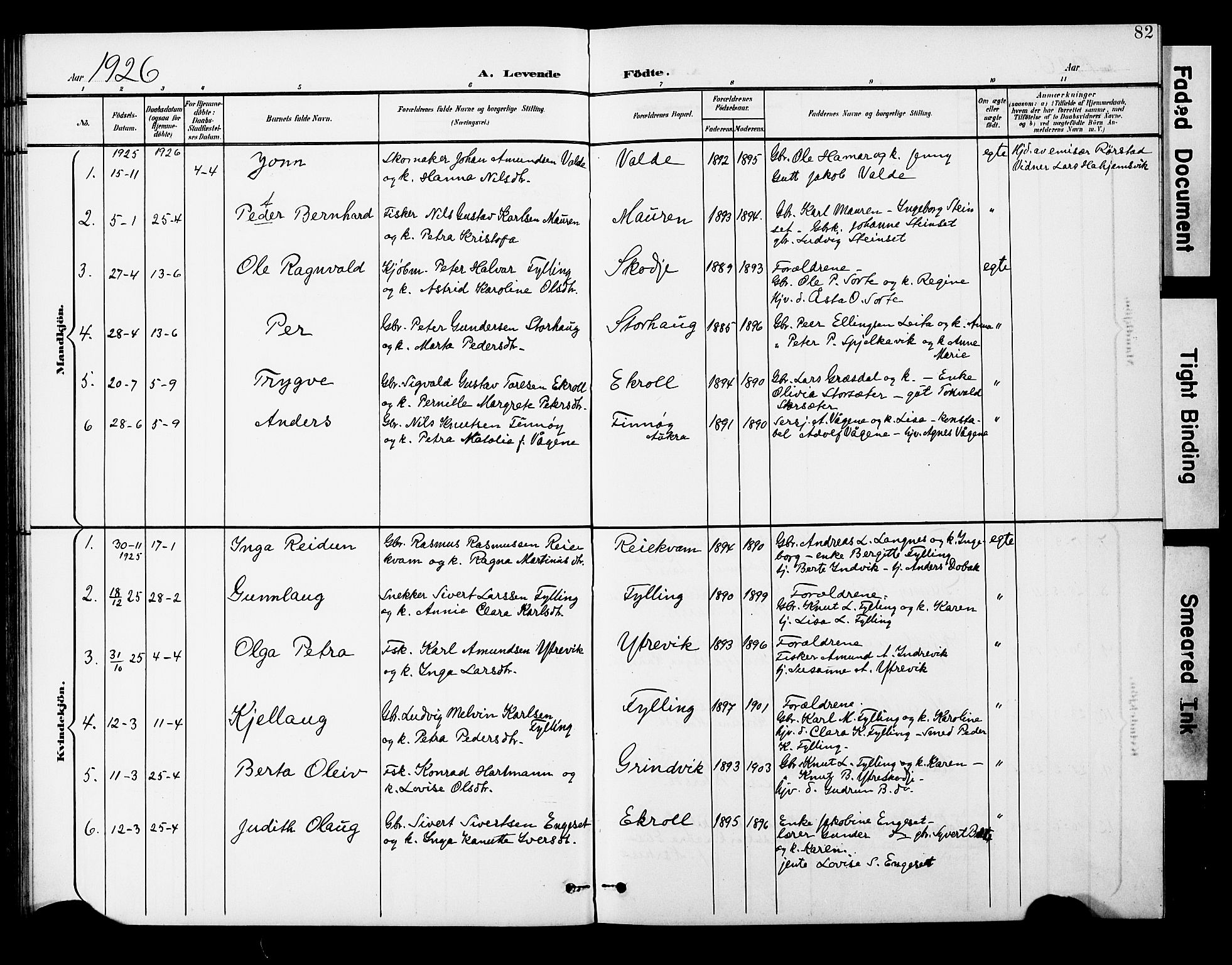 Ministerialprotokoller, klokkerbøker og fødselsregistre - Møre og Romsdal, AV/SAT-A-1454/524/L0366: Parish register (copy) no. 524C07, 1900-1931, p. 82