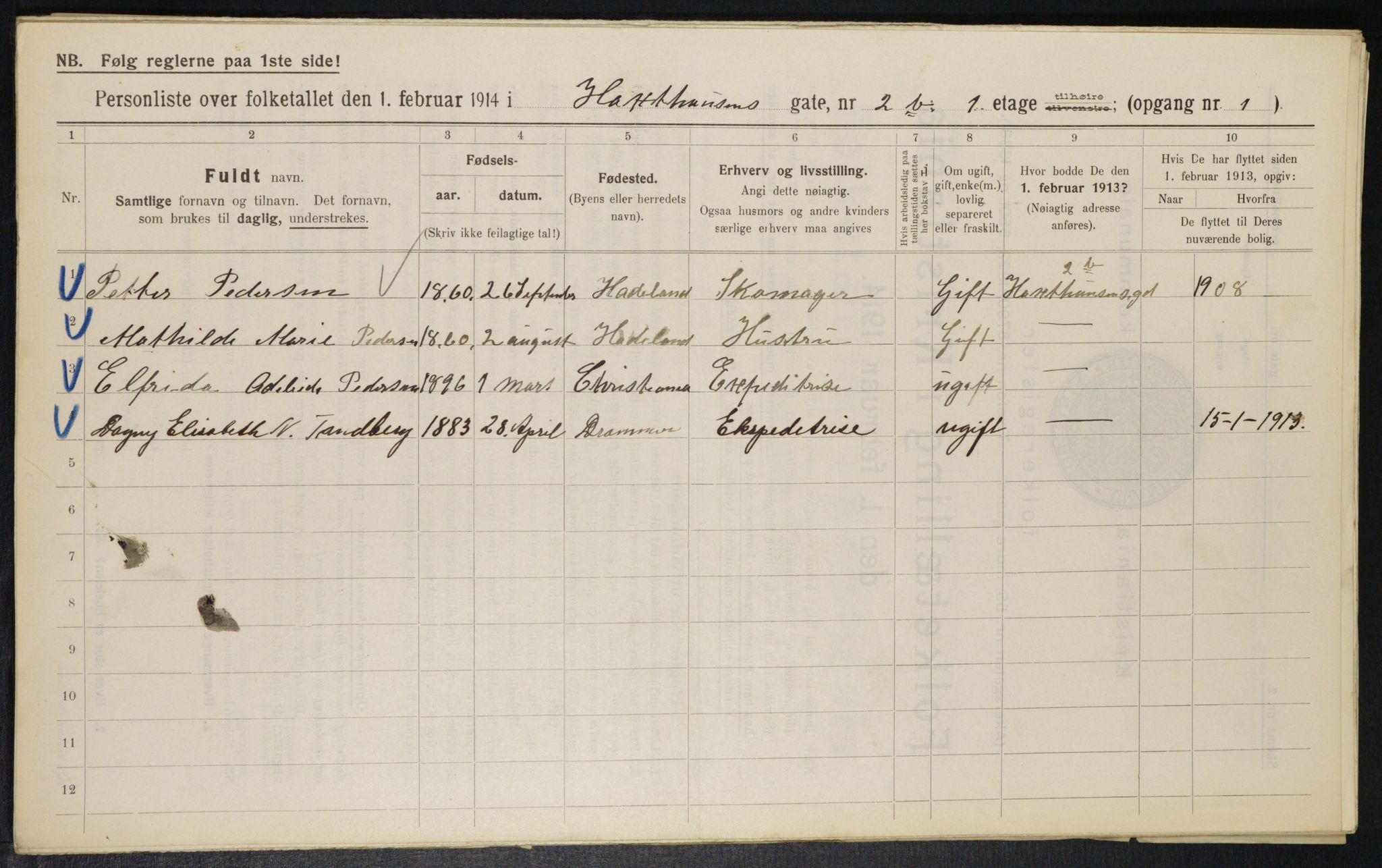 OBA, Municipal Census 1914 for Kristiania, 1914, p. 35595